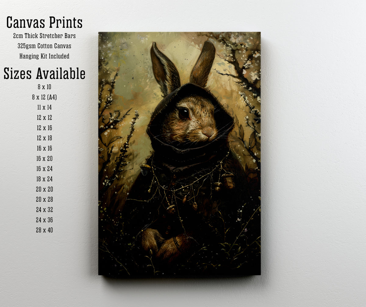 Gothic Rabbit Art Print
