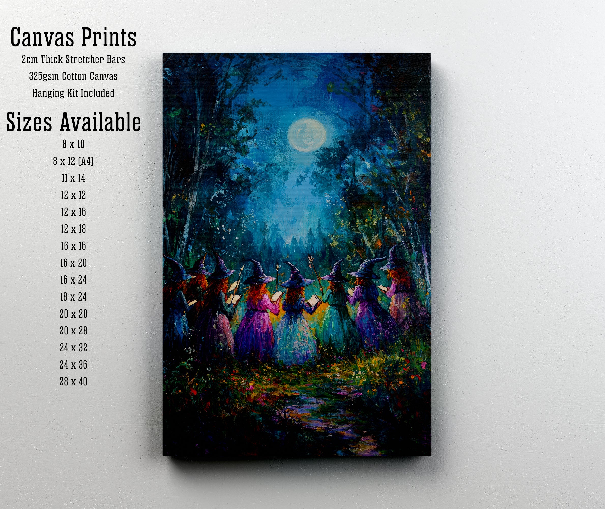 Moonlit Witch Gathering Art Print