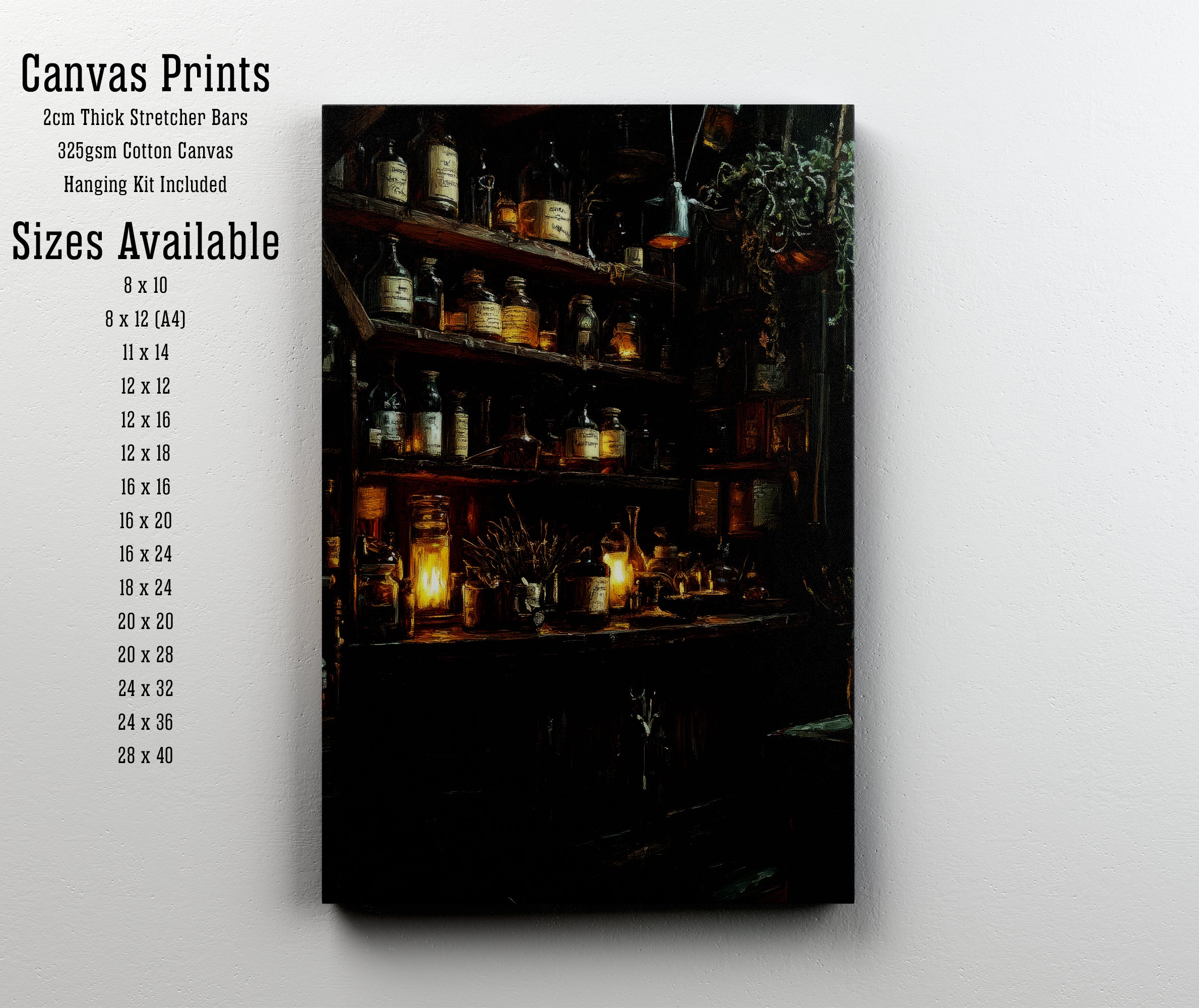 Gothic Apothecary Shelves Art Print