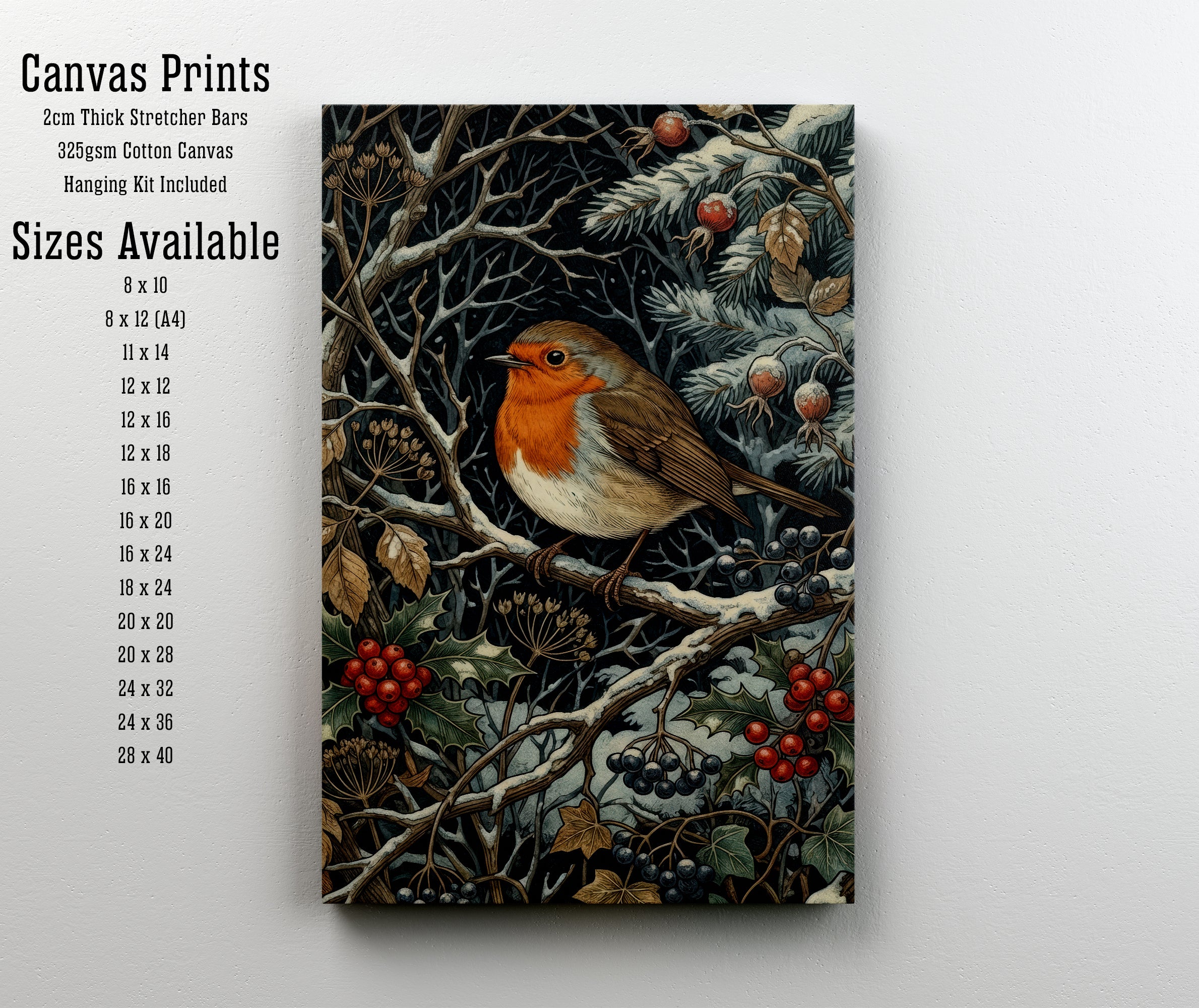 Robin Botanical Art Print