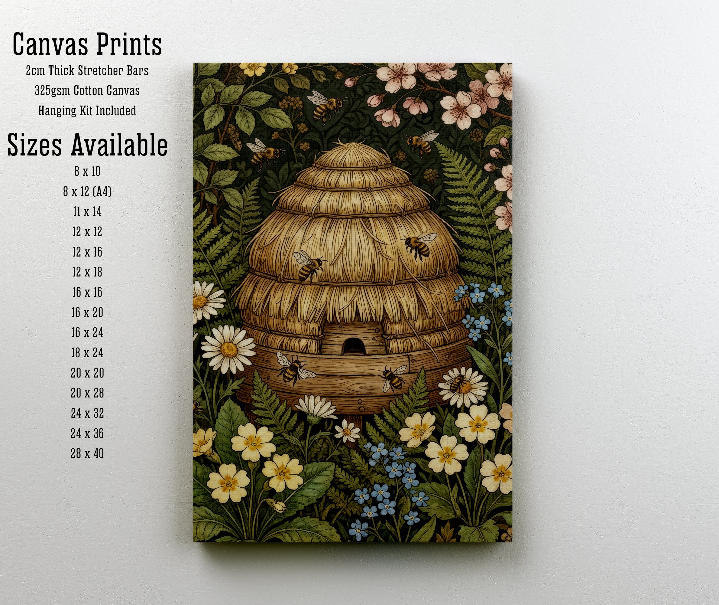 William Morris Inspired Beehive Art Print