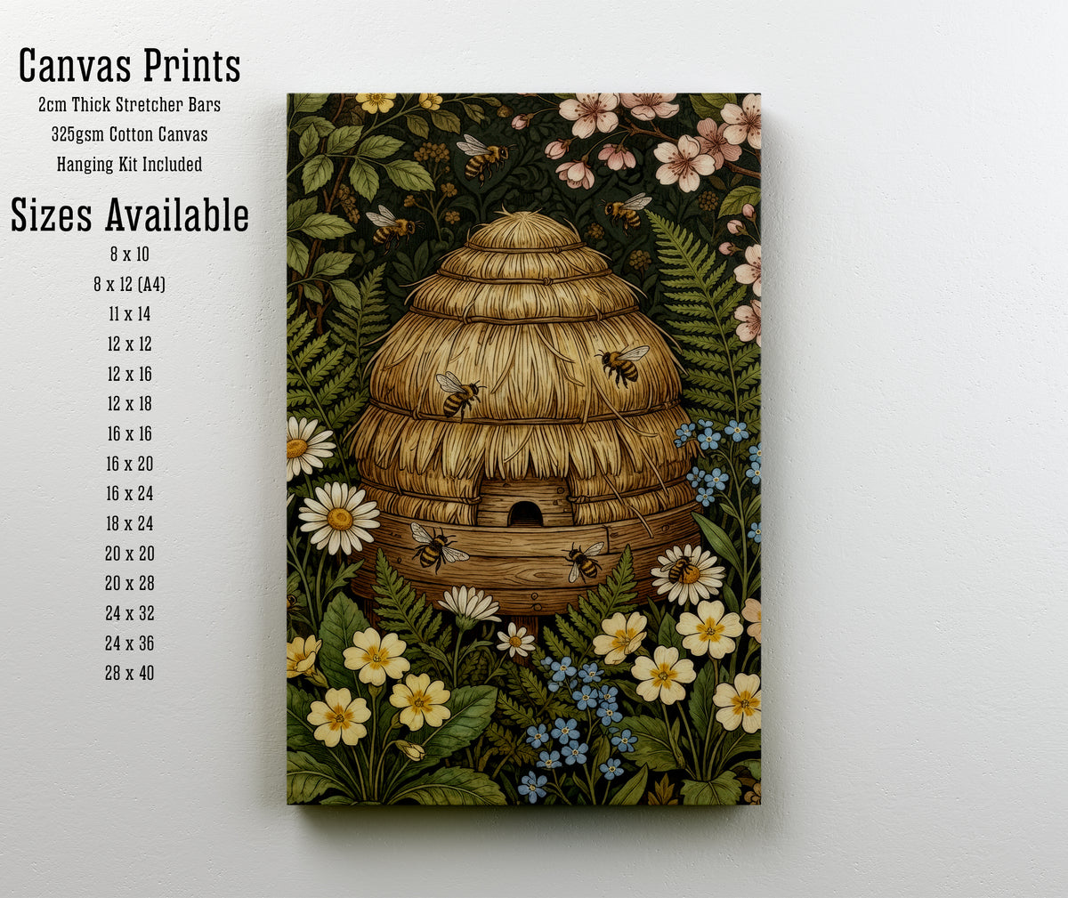 William Morris Inspired Beehive Art Print