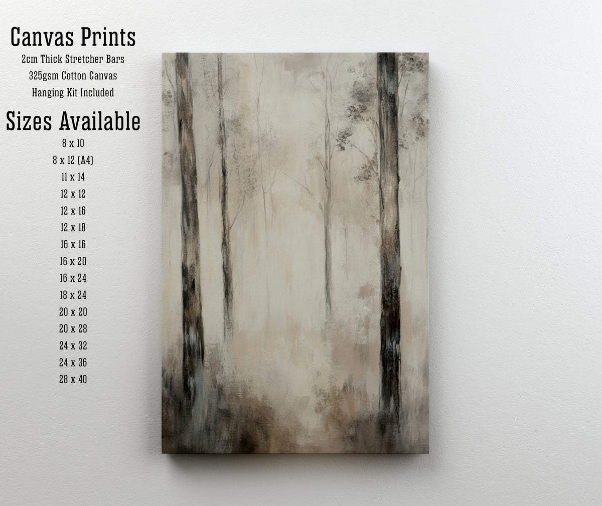 Misty Woodland Forest Art Print