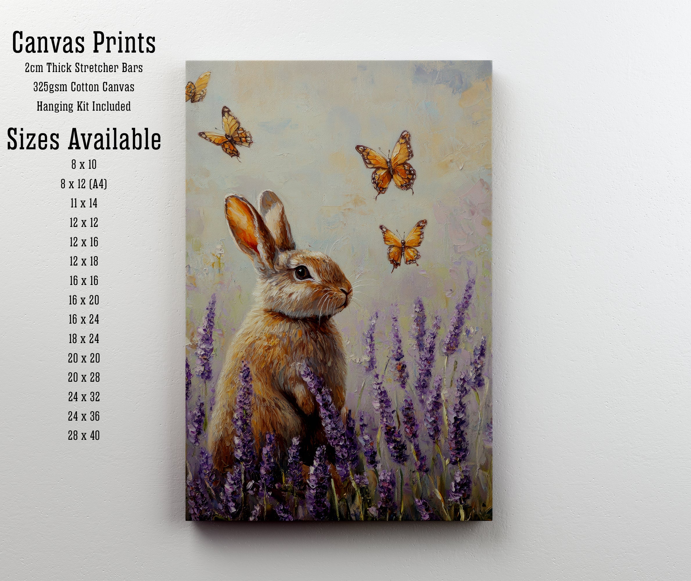 Rabbit Butterfly Meadow Art Print