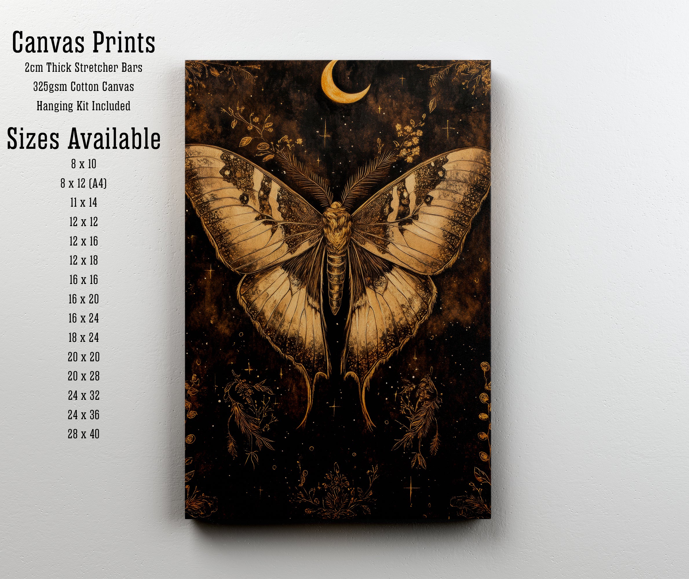 Celestial Moth Botanical Art Print
