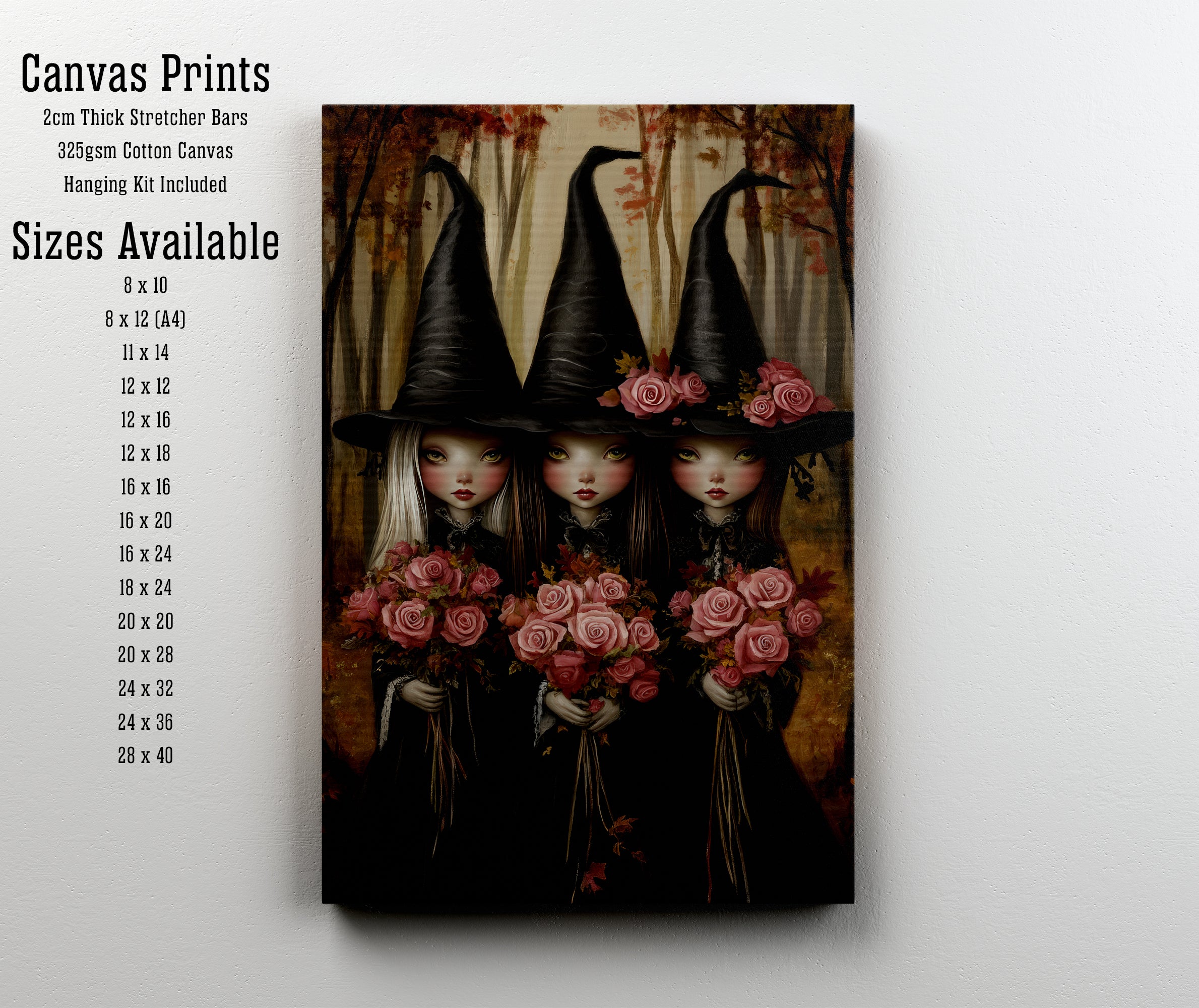 Three Witch Sisters Rose Art Print