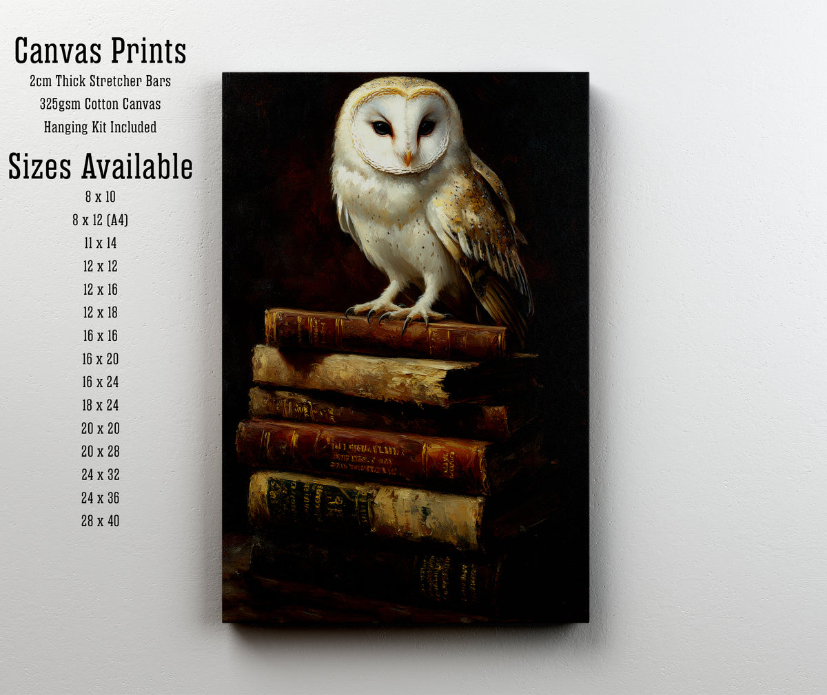 Barn Owl Dark Academia Art Print
