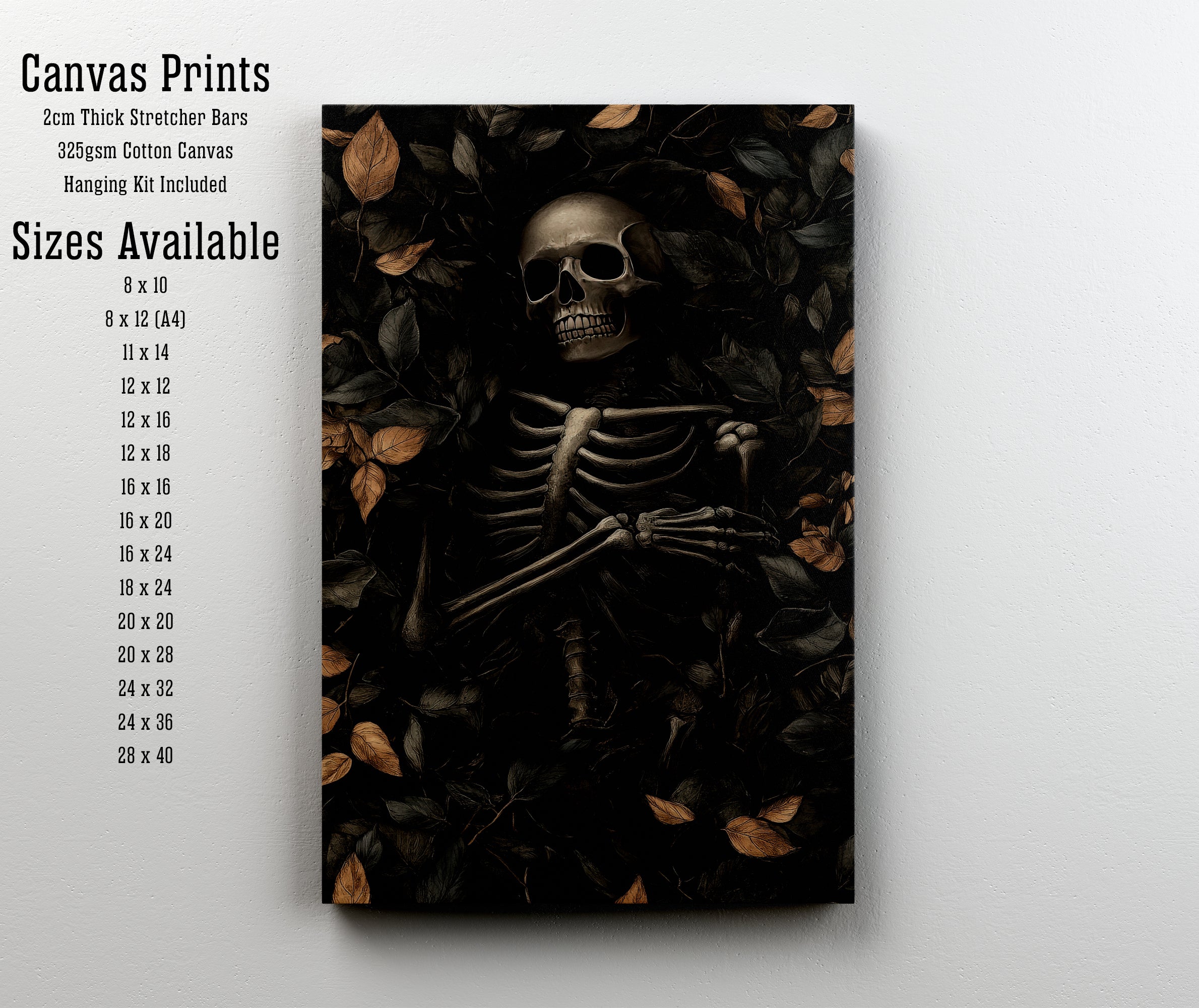 Gothic Skeleton Dark Academia Art Print
