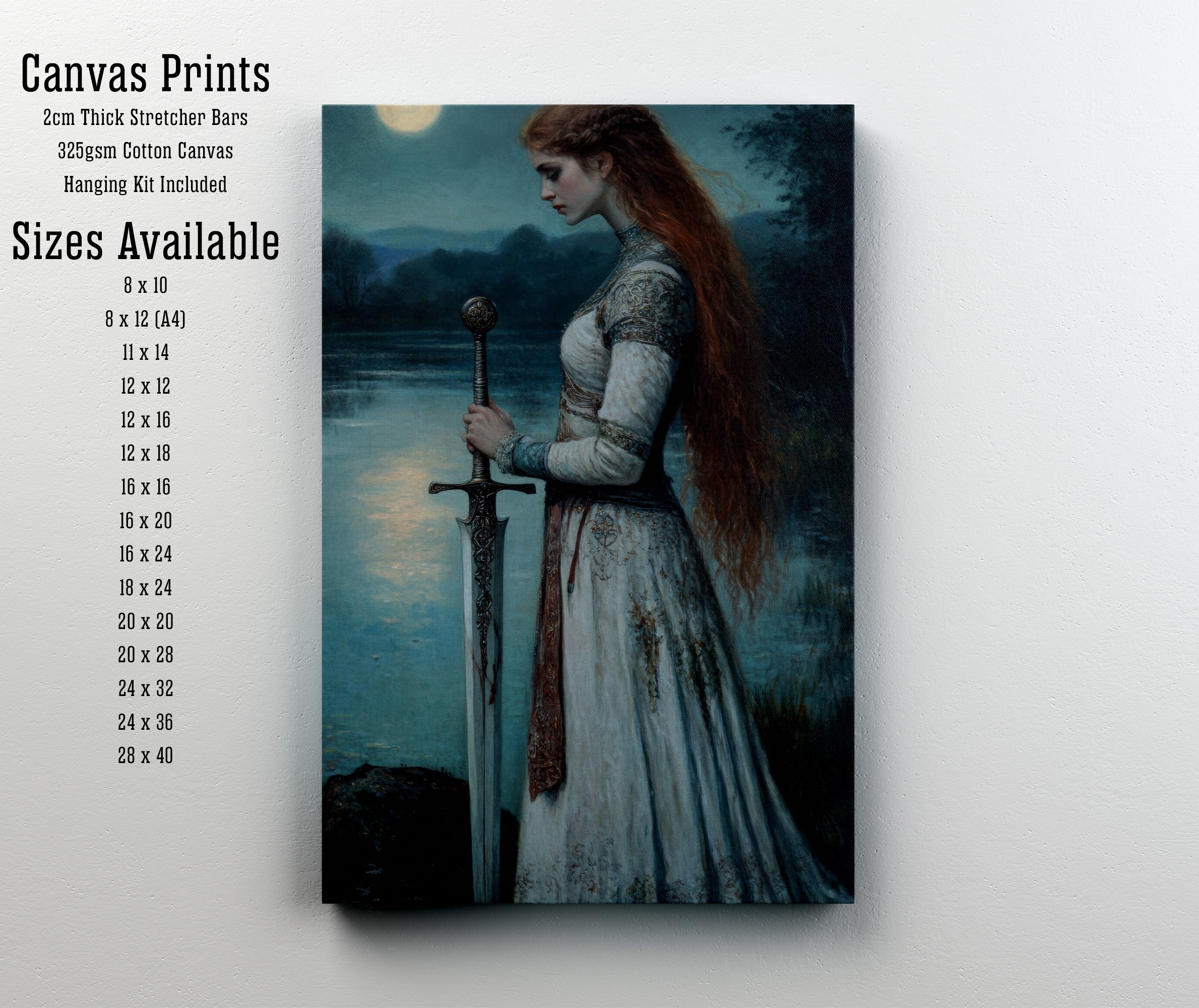 Moonlit Medieval Warrior Art Print