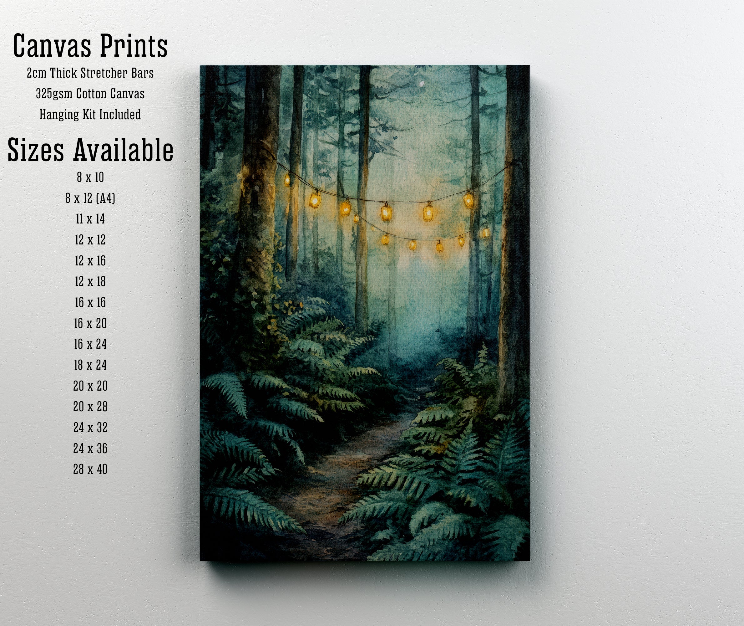 Enchanted Forest String Lights Art Print