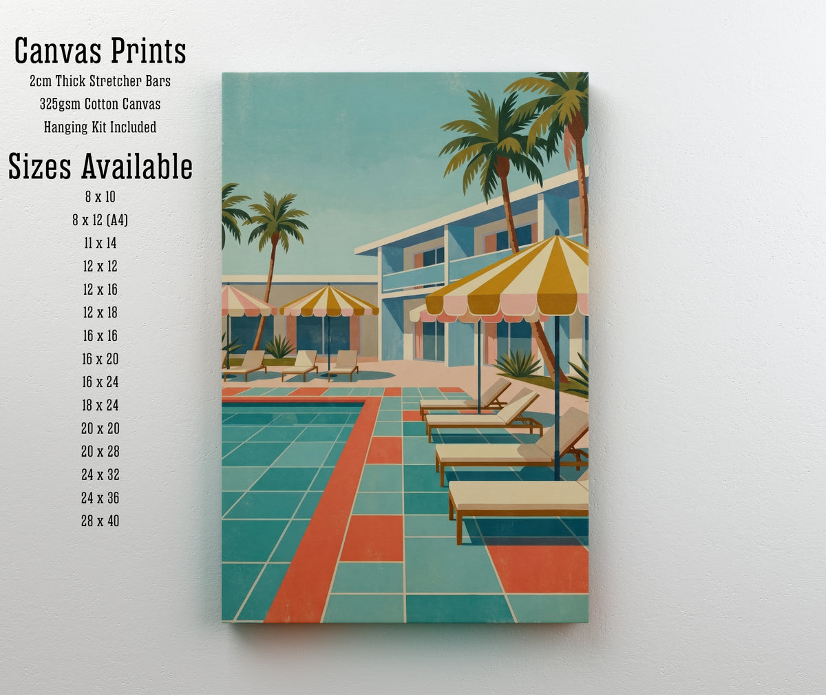 Retro Palm Poolside Art Print