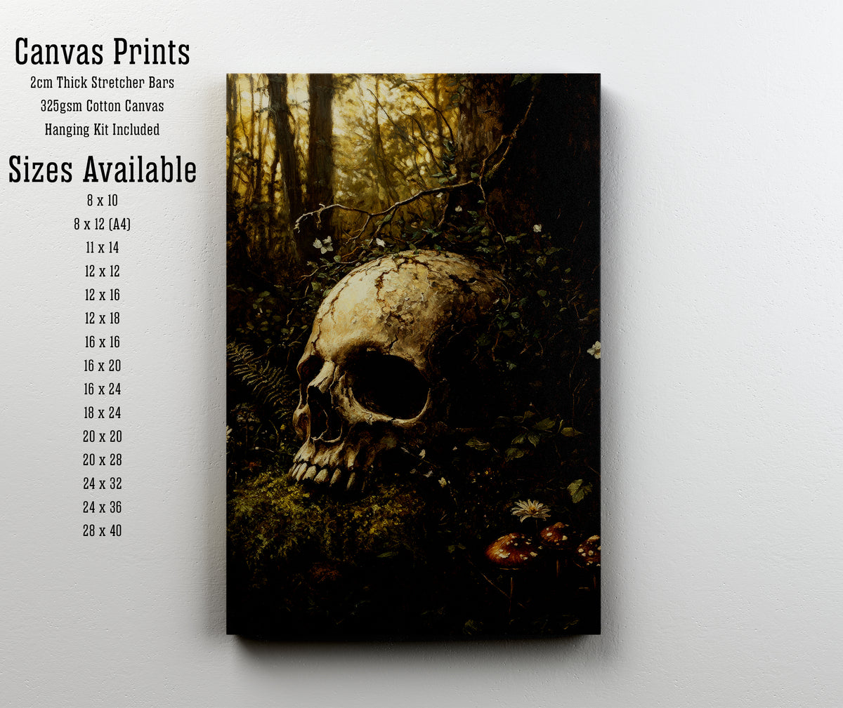 Forest Skull Gothic Art Print