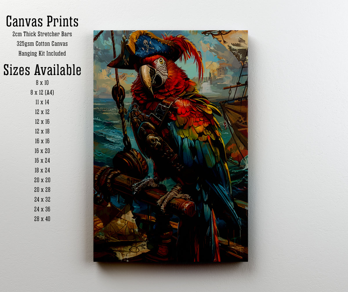 Pirate Parrot Macaw Art Print