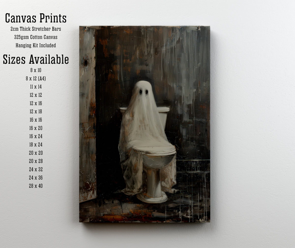 Ghost on Toilet Dark Art Print