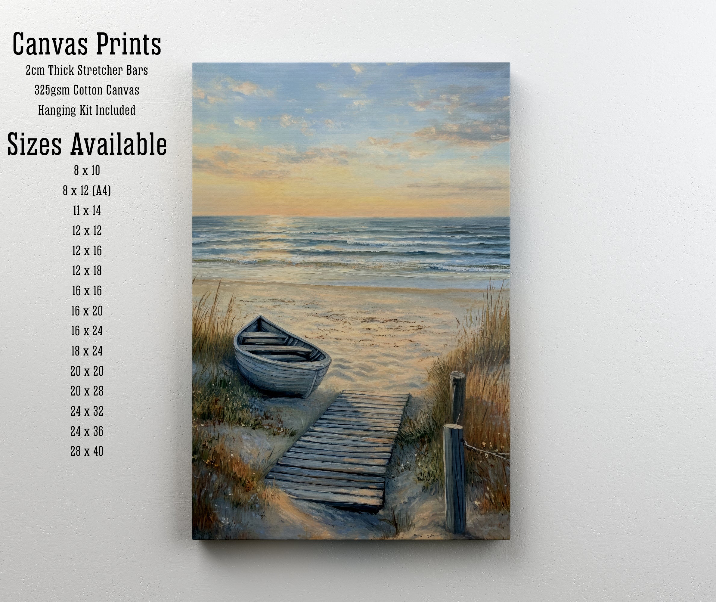 Beach Rowboat Seascape Art Print