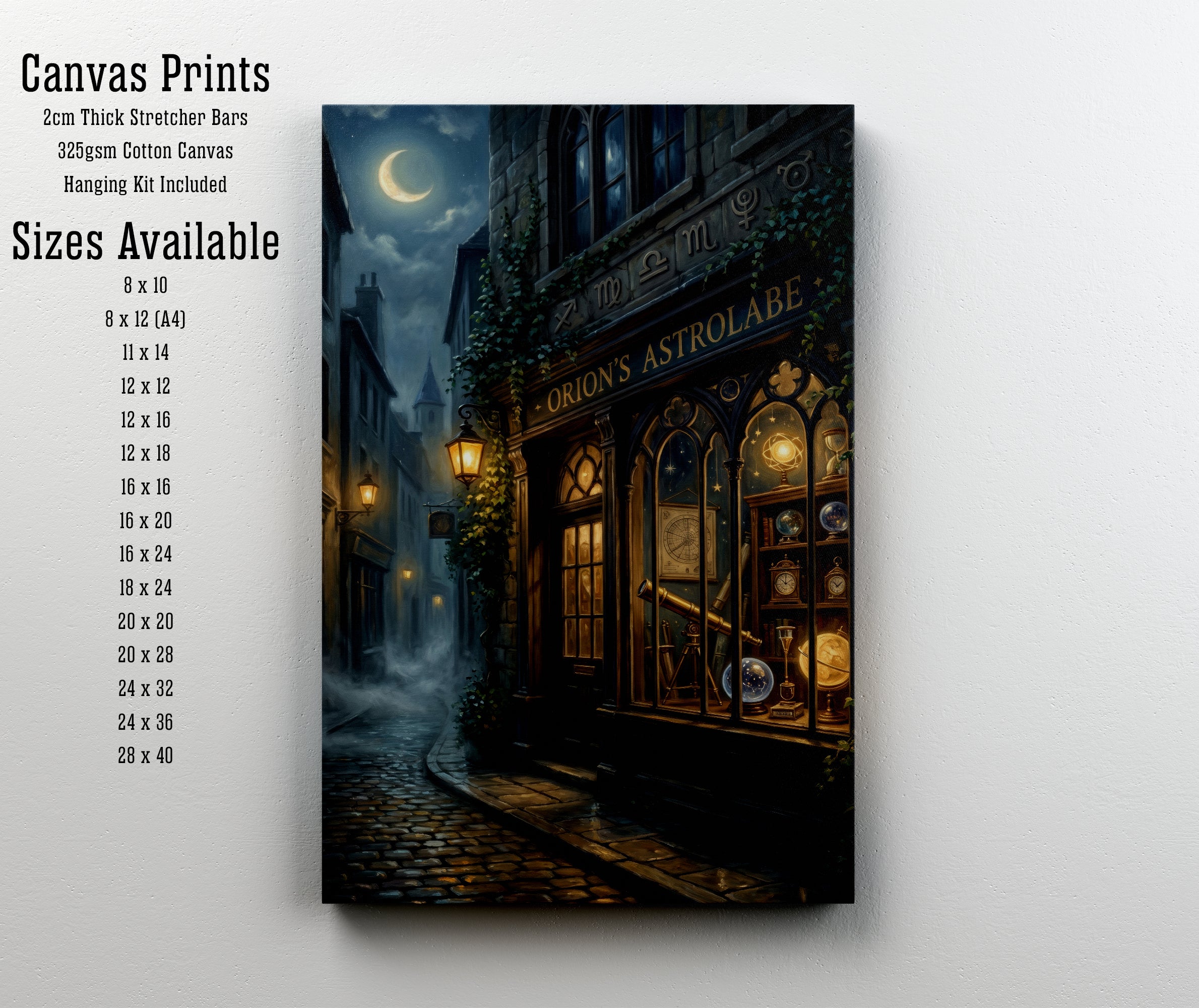 Moonlit Astrological Shop Art Print