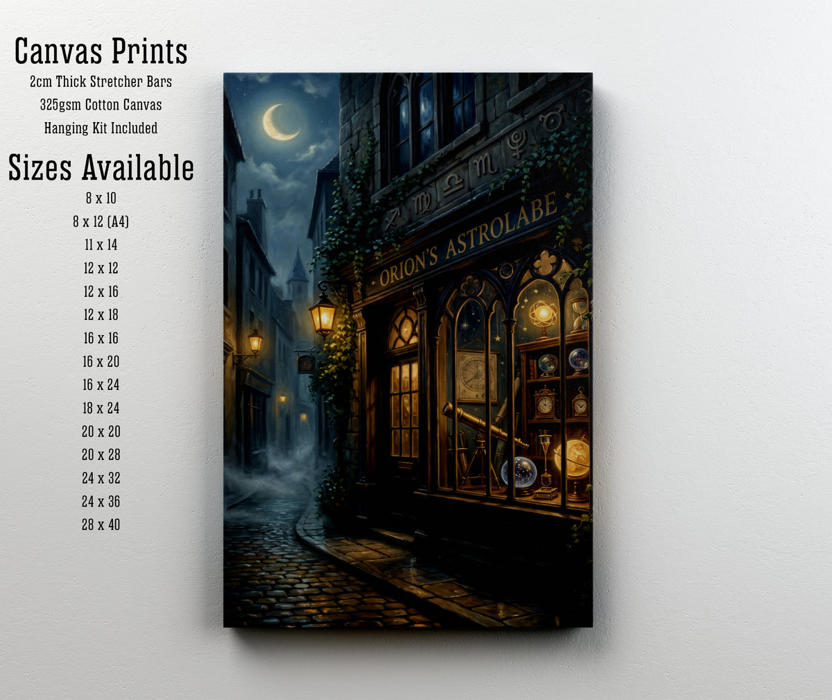 Moonlit Astrological Shop Art Print