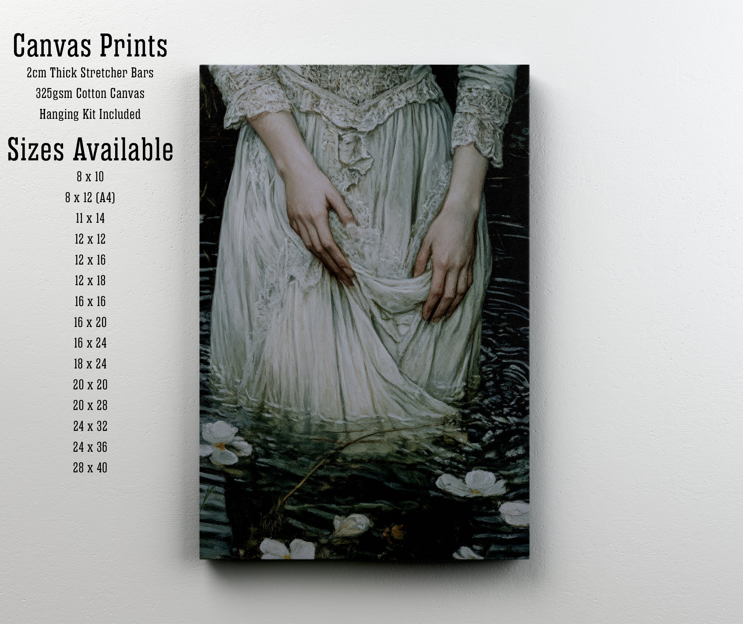 Woman in Water Lily Pond Art Print