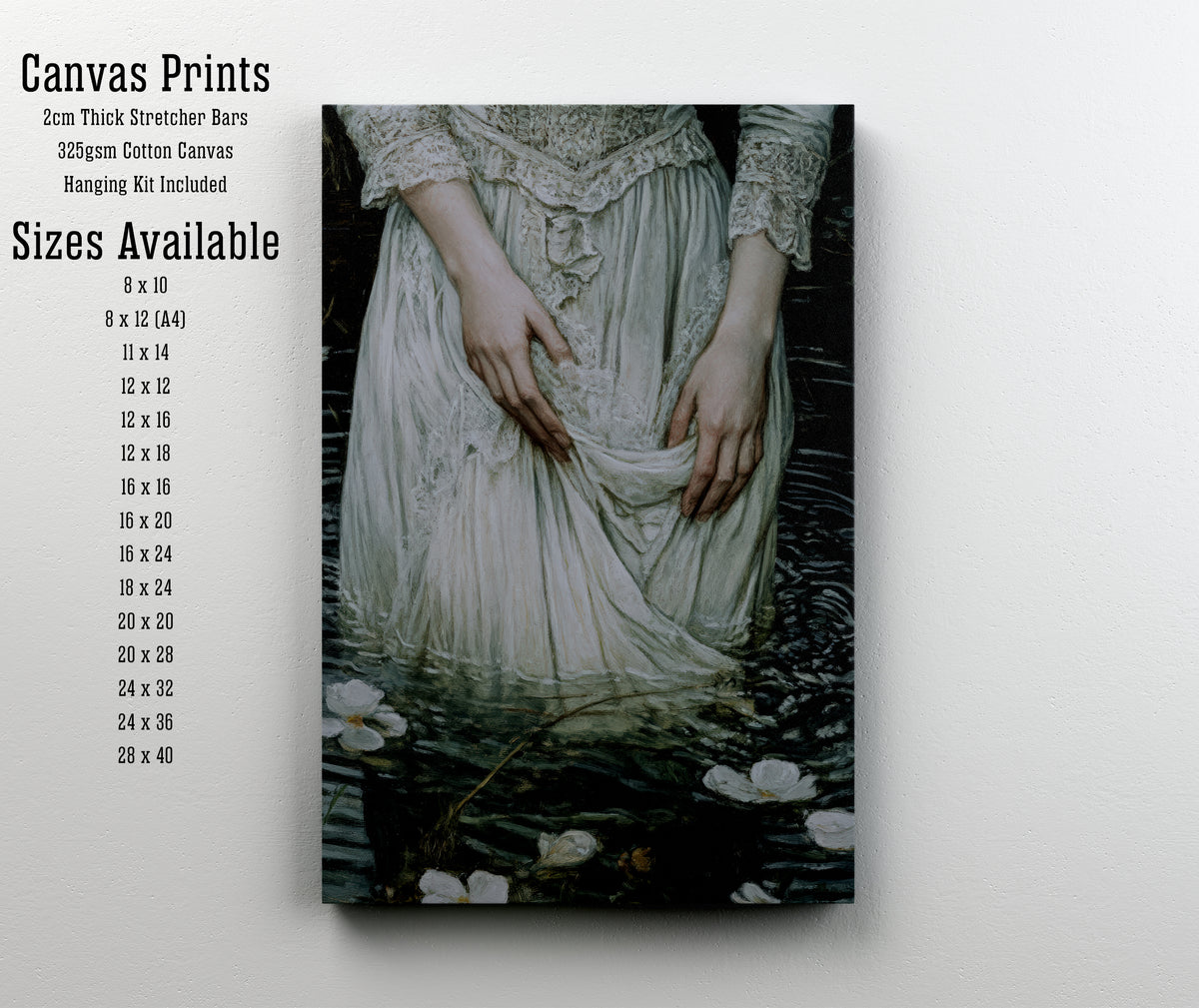 Woman in Water Lily Pond Art Print