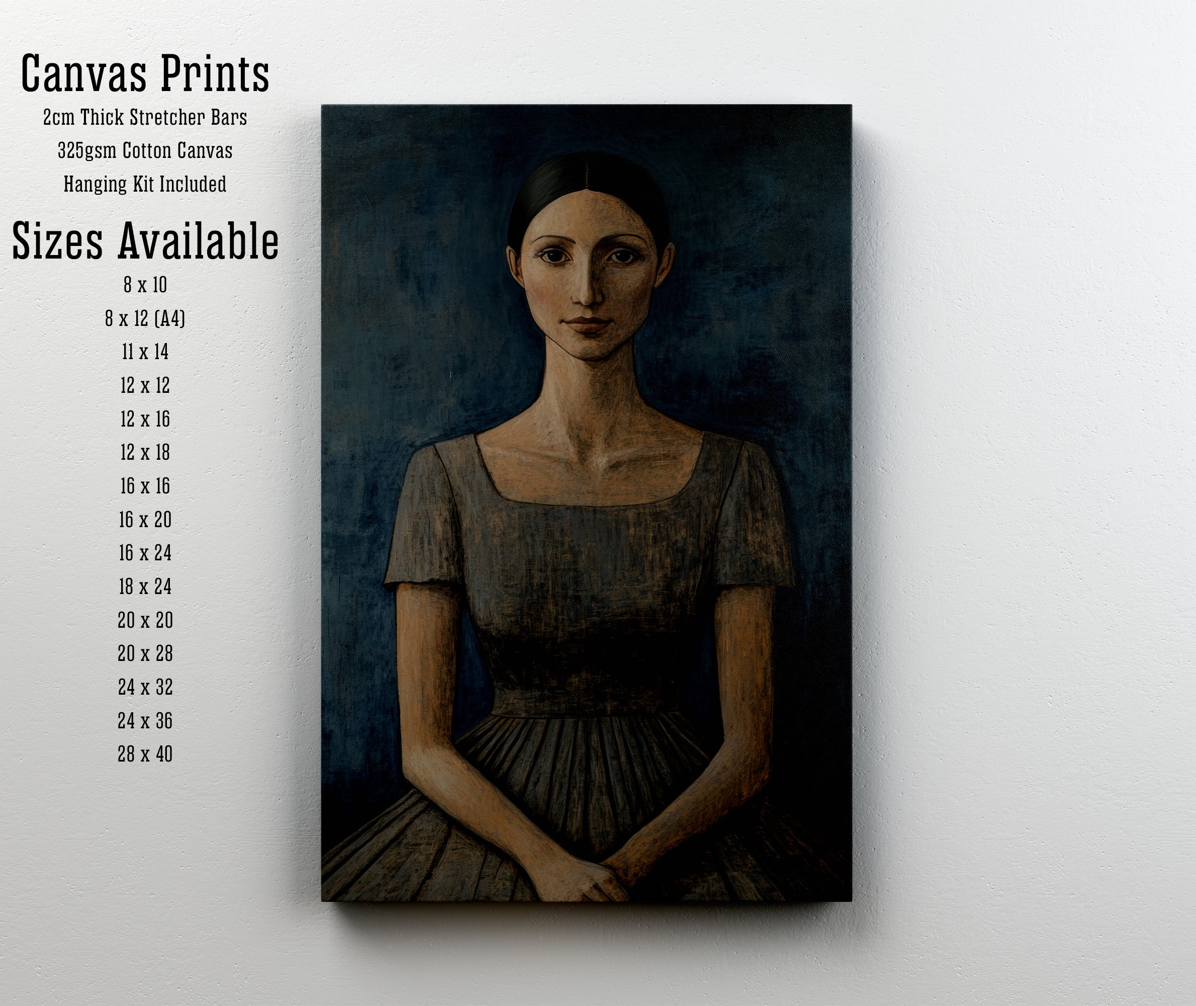 Seated Woman Naive Portrait Art Print