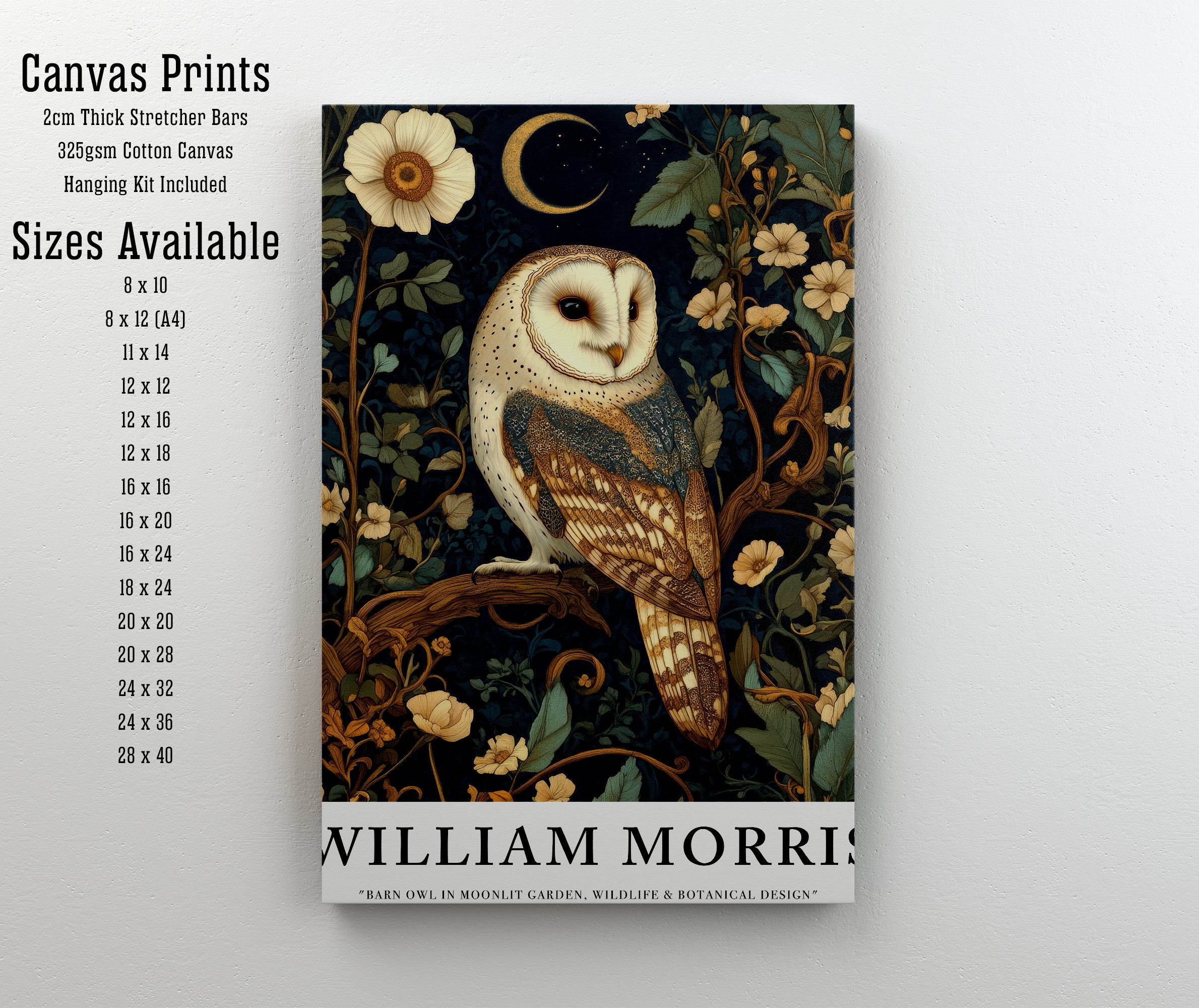 William Morris Inspired Owl Art Print
