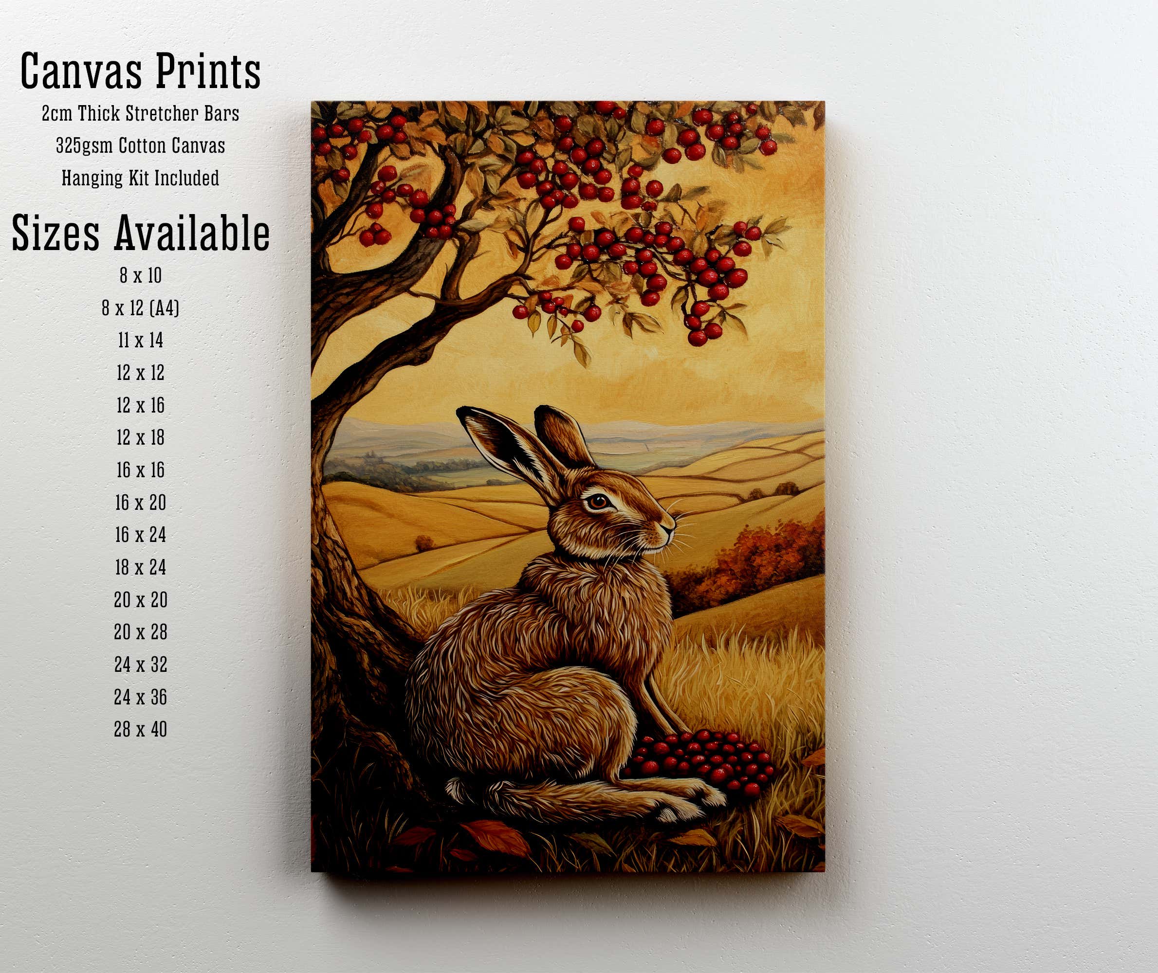 Woodland Hare Countryside Art Print