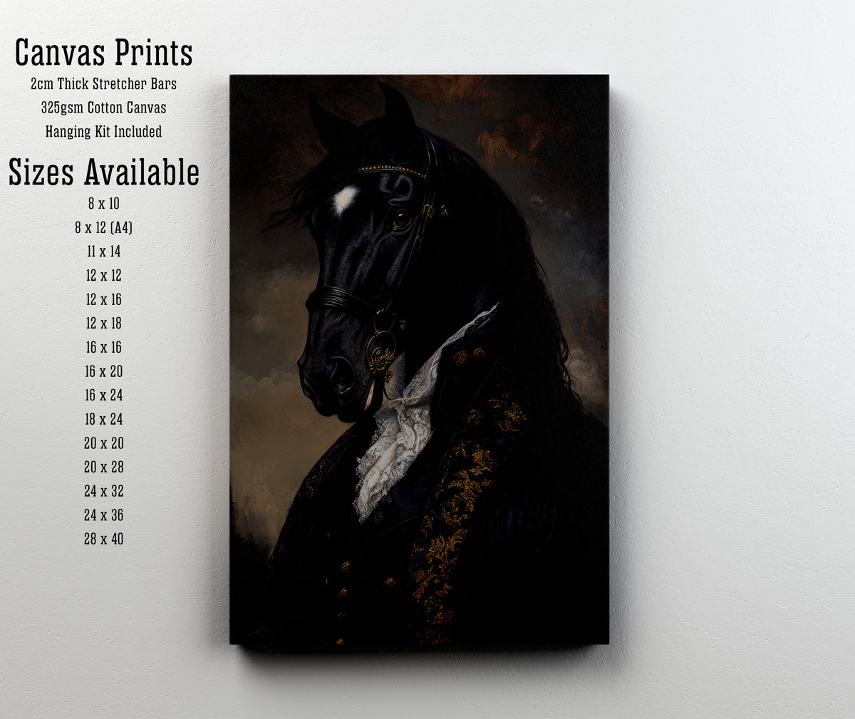 Gothic Black Horse Art Print