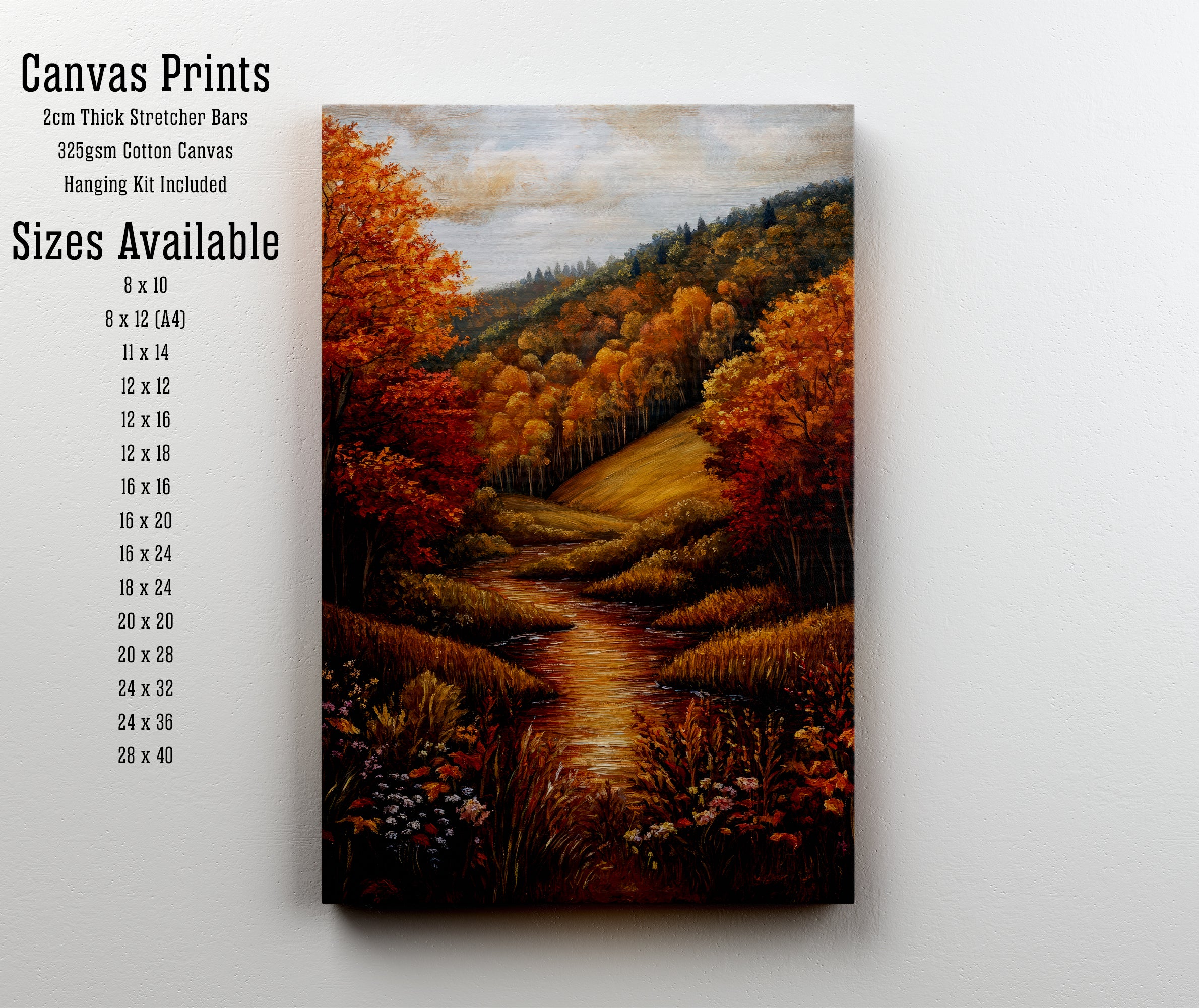 Autumn Woodland Stream Art Print