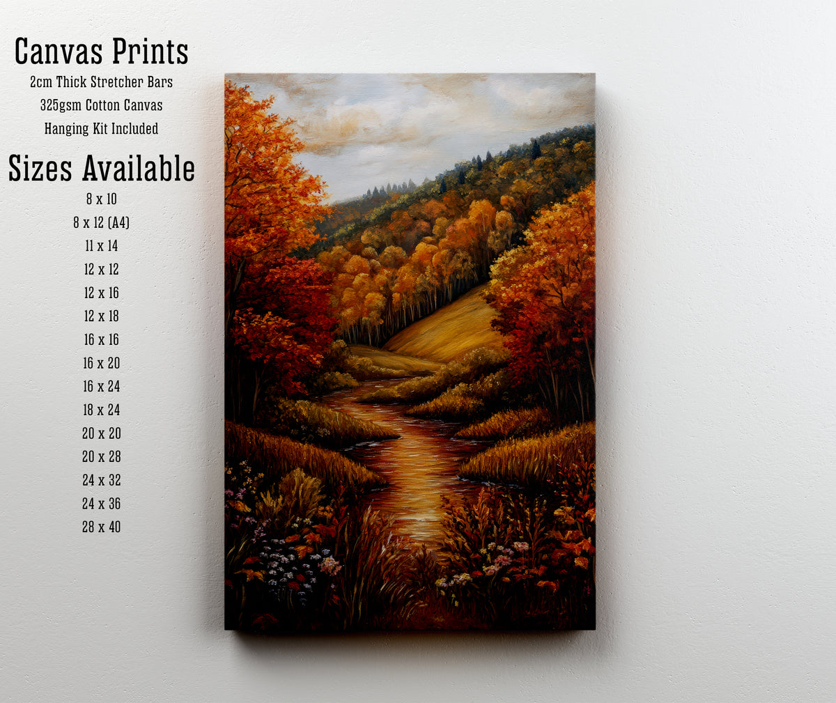 Autumn Woodland Stream Art Print