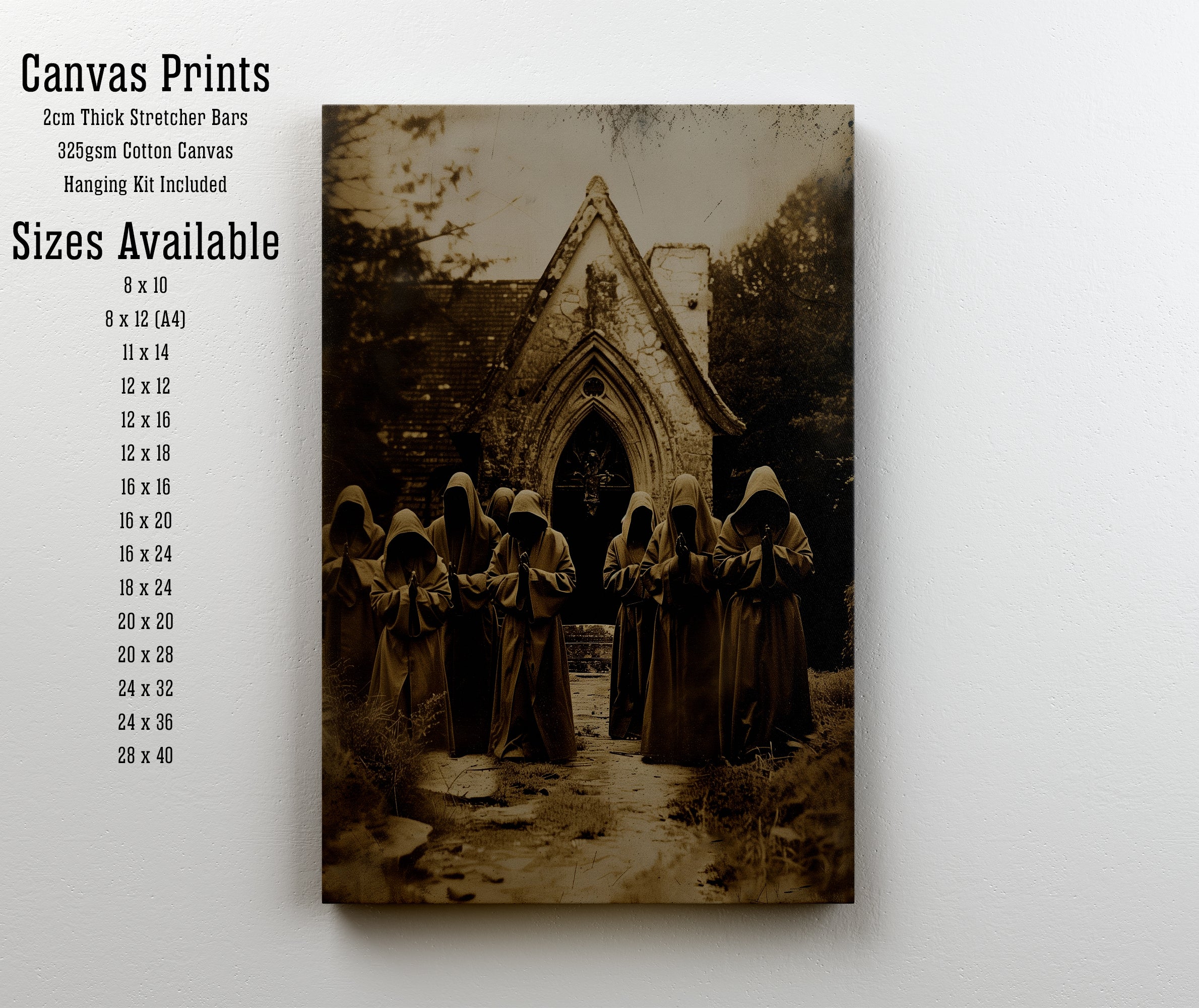 Hooded Figures Gothic Church Art Print