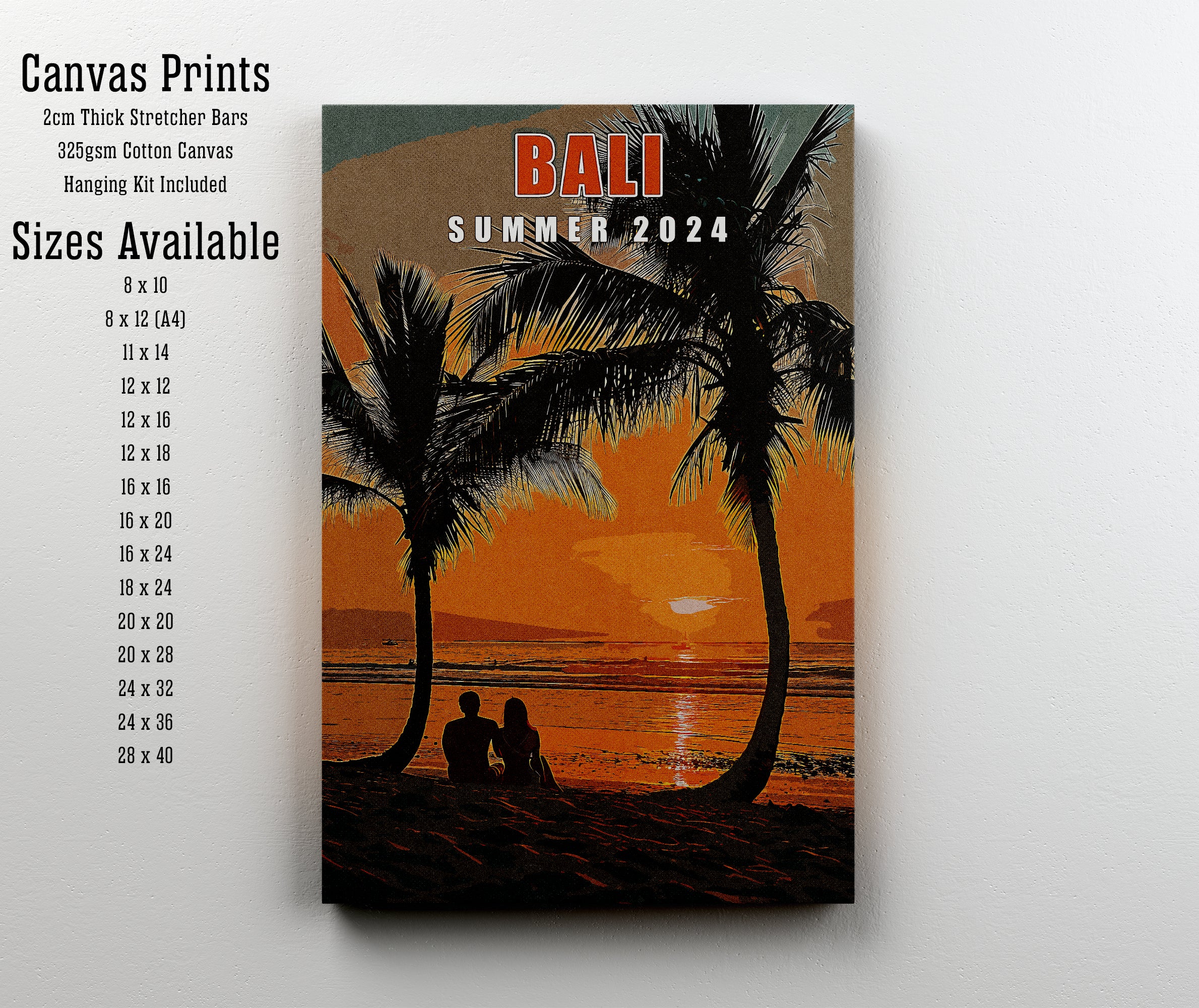Bali Sunset Palm Tree Art Print