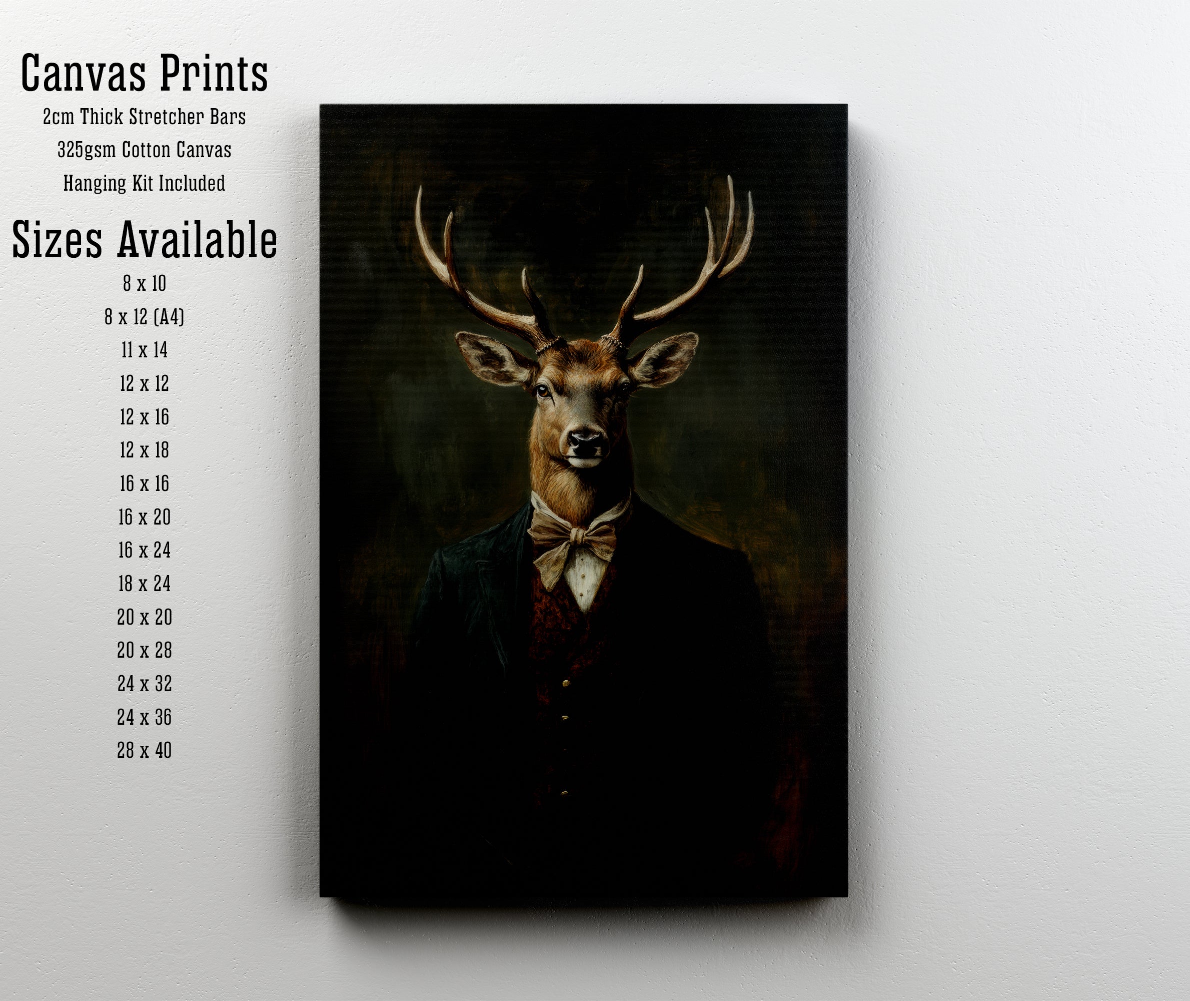 Dapper Stag Dark Academia Art Print