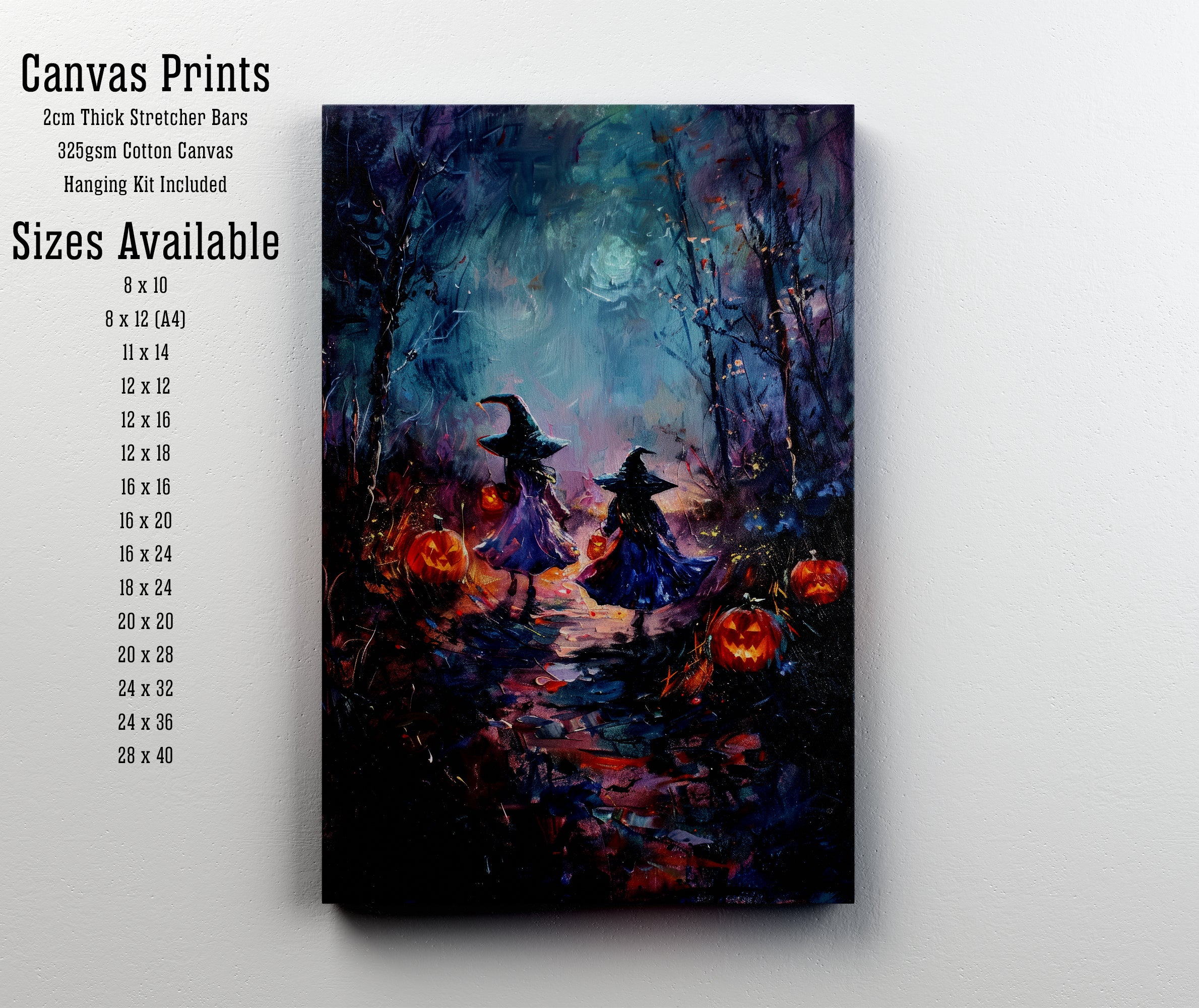 Halloween Witches Forest Art Print