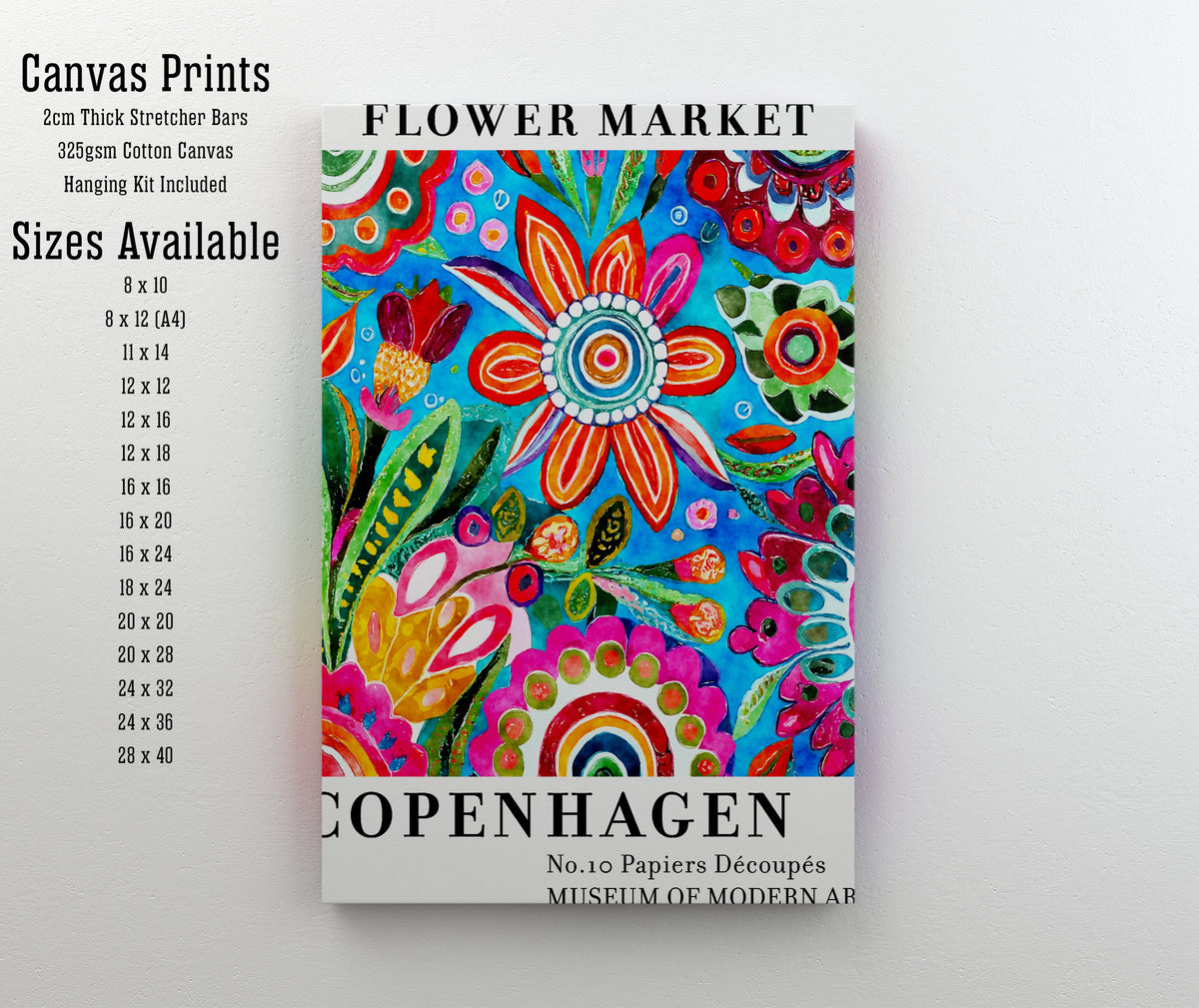 Colourful Floral Collage Art Print