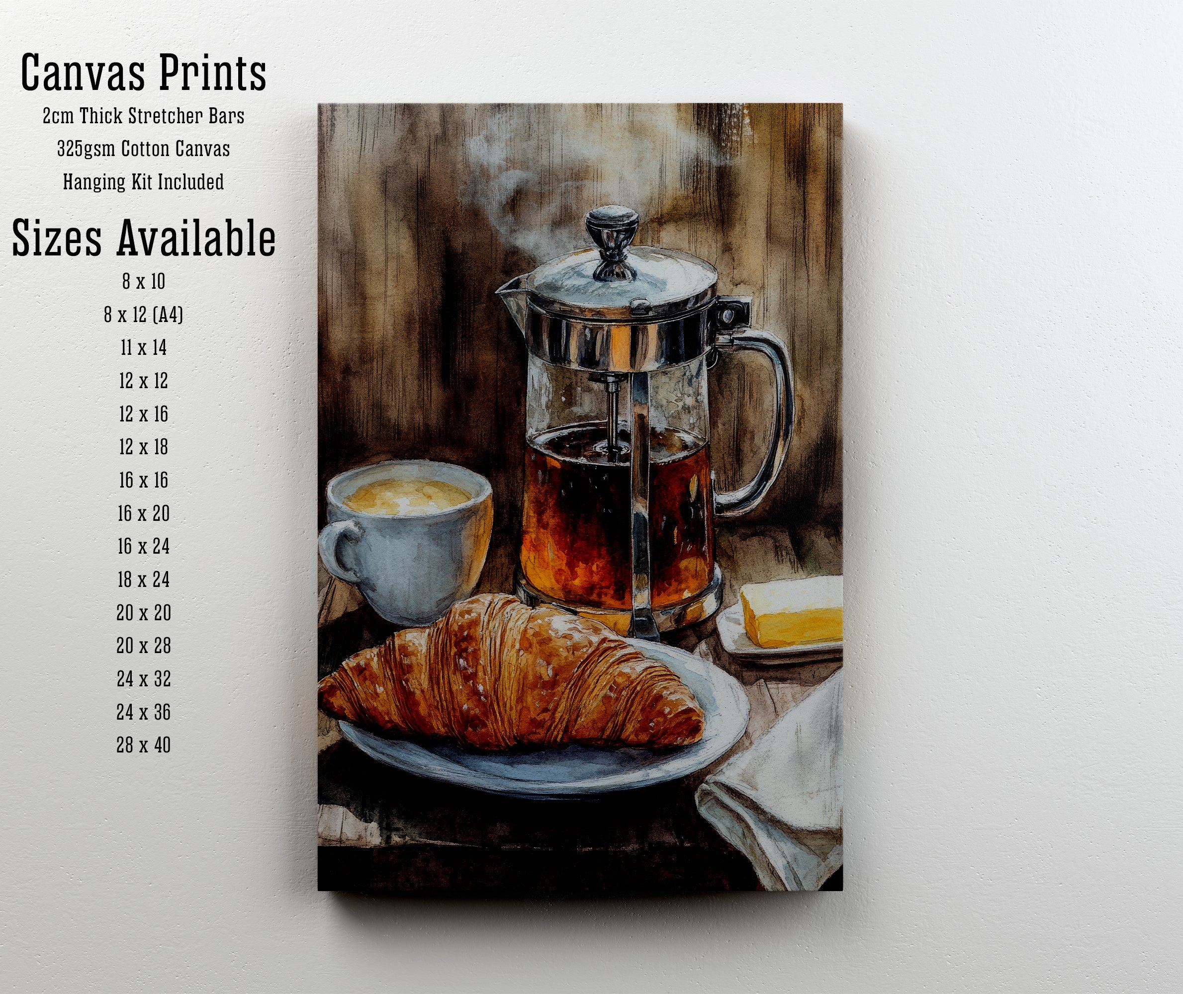 French Press Coffee Breakfast Art Print