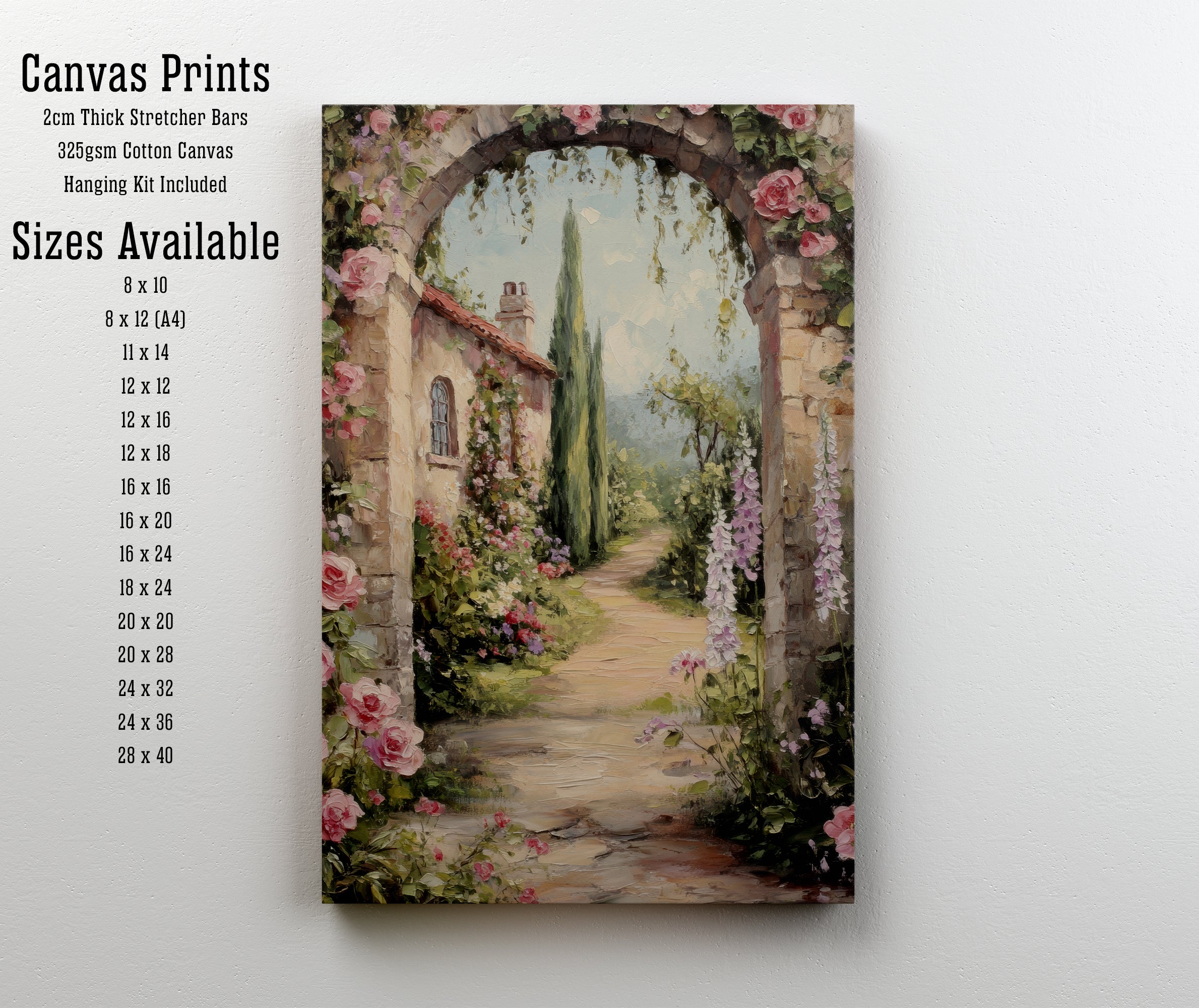 Romantic Rose Garden Arch Art Print