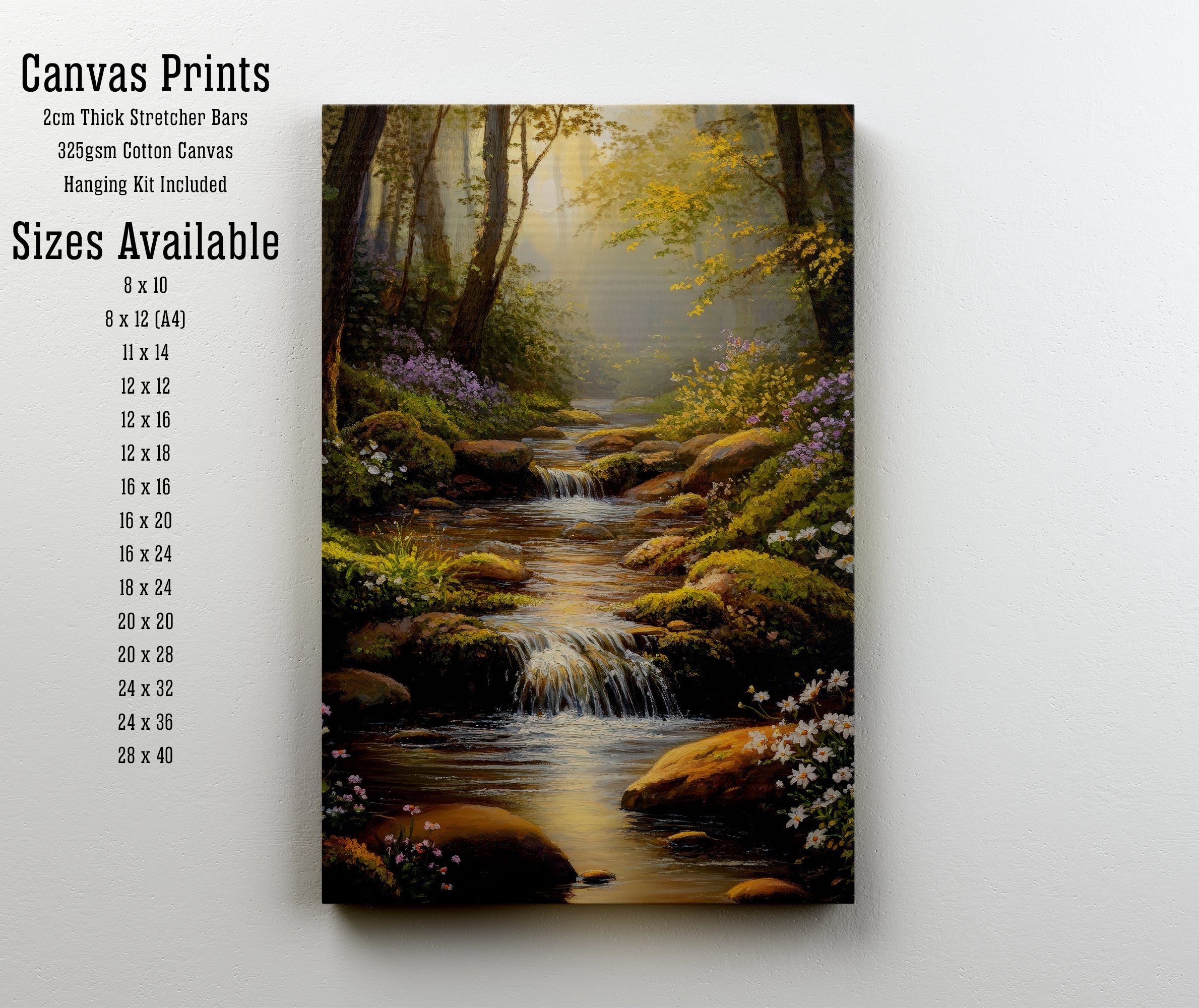 Enchanted Forest Waterfall Art Print