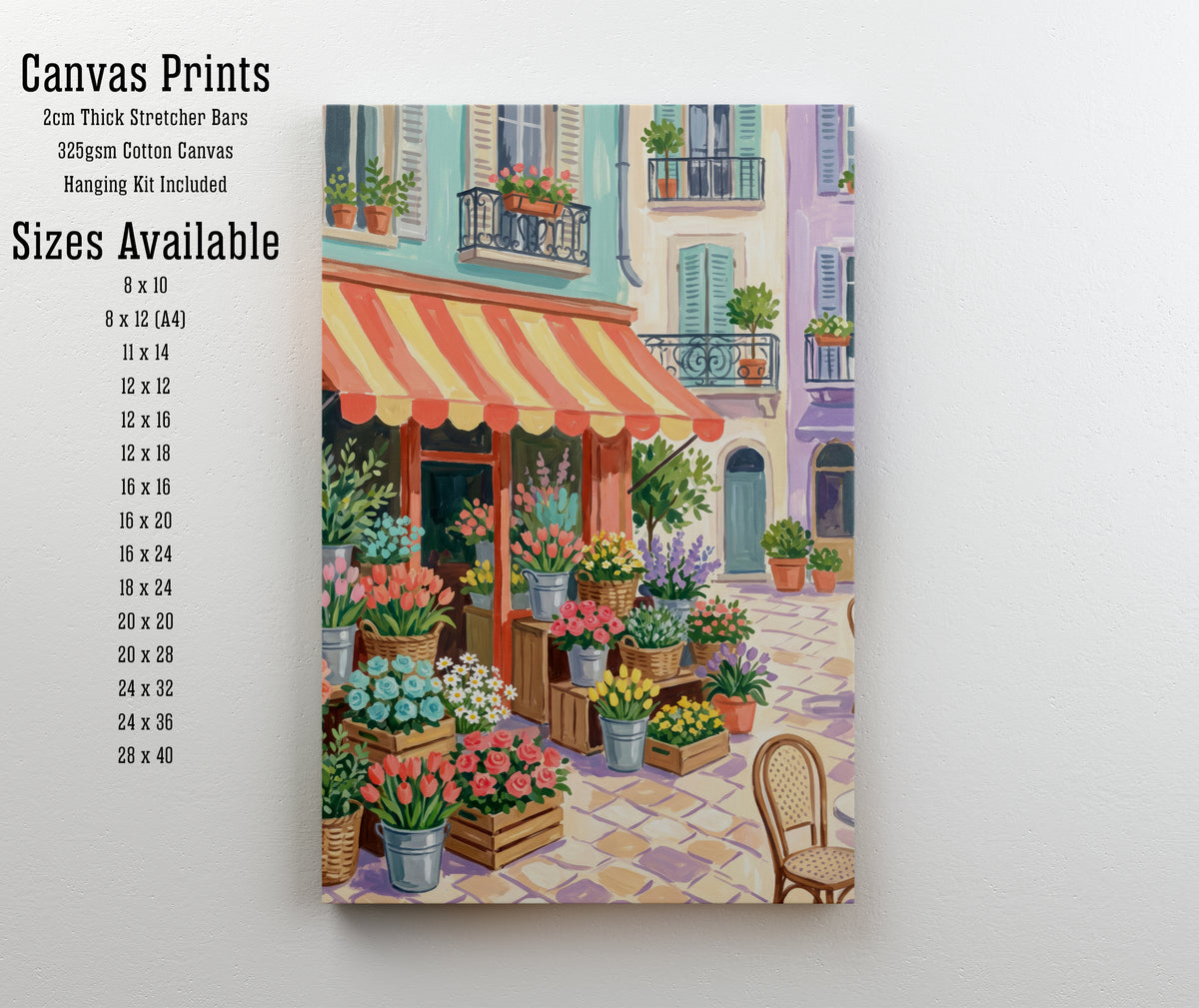 Colourful Flower Shop Street Art Print