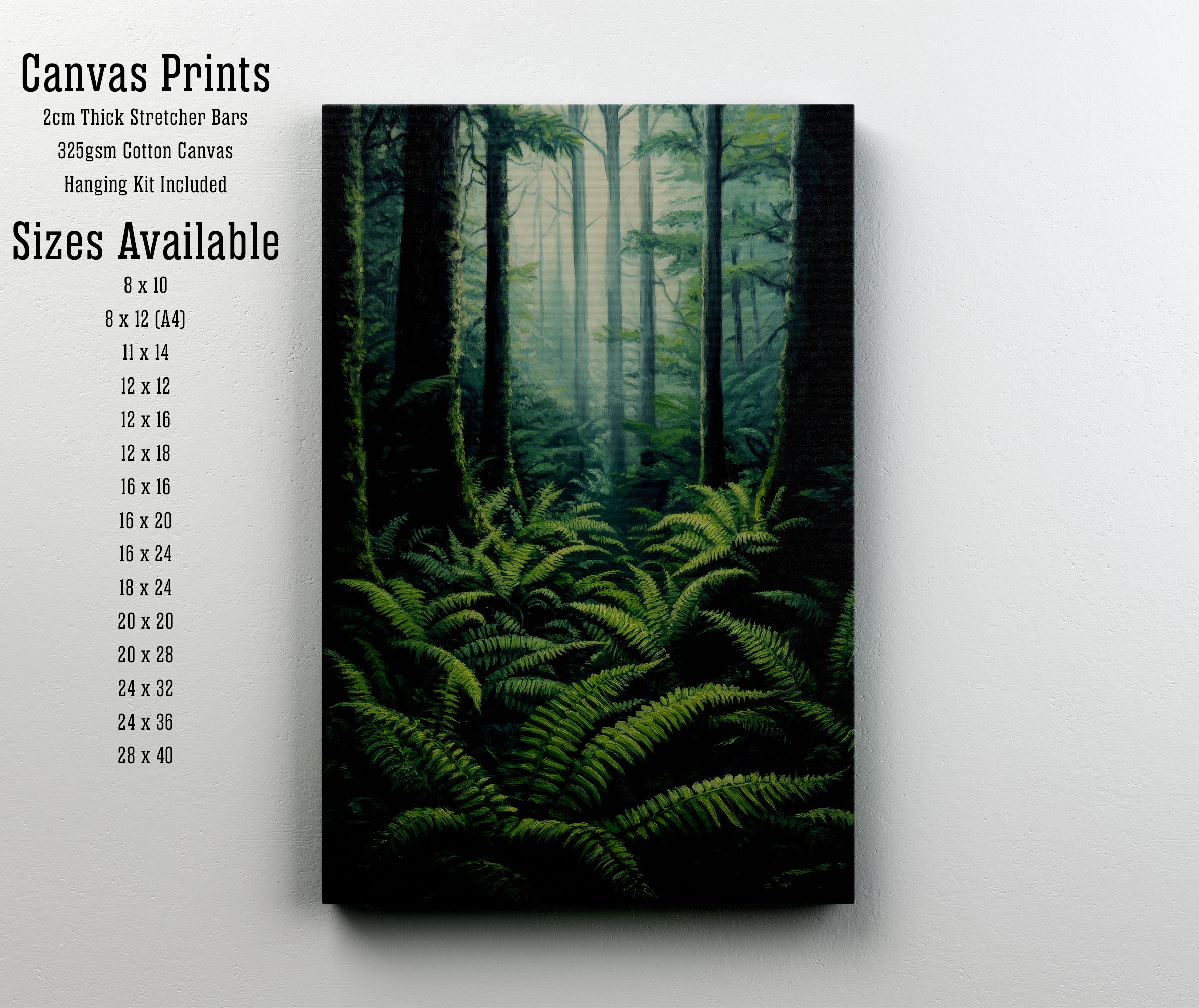 Misty Fern Forest Art Print