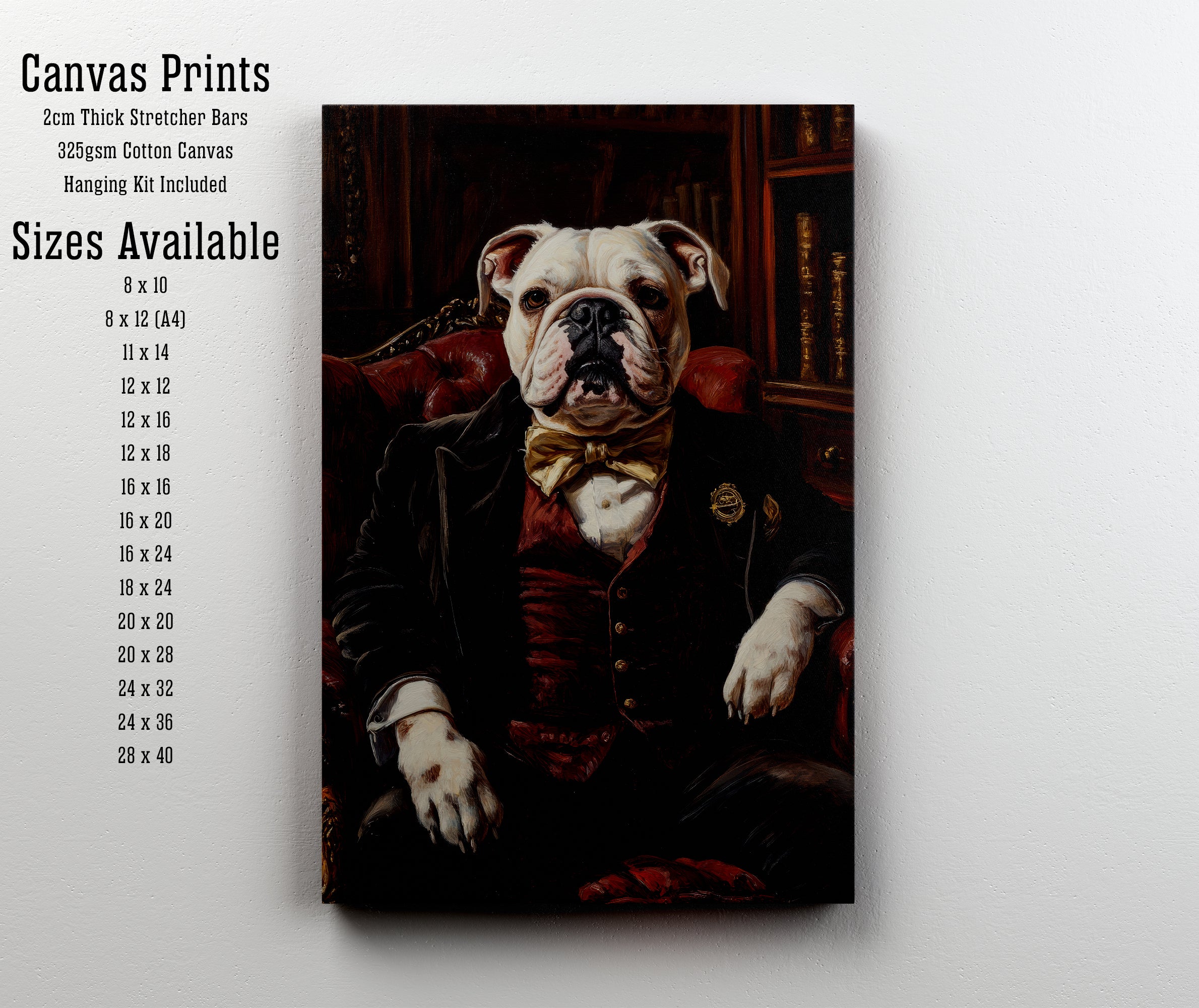Bulldog Gentleman Dark Academia Art Print