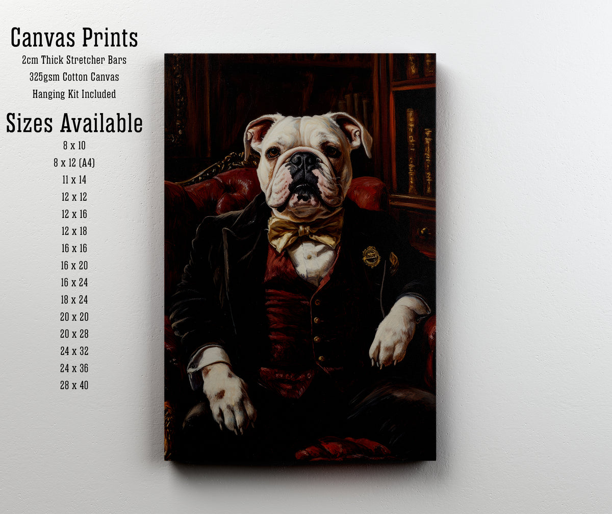 Bulldog Gentleman Dark Academia Art Print