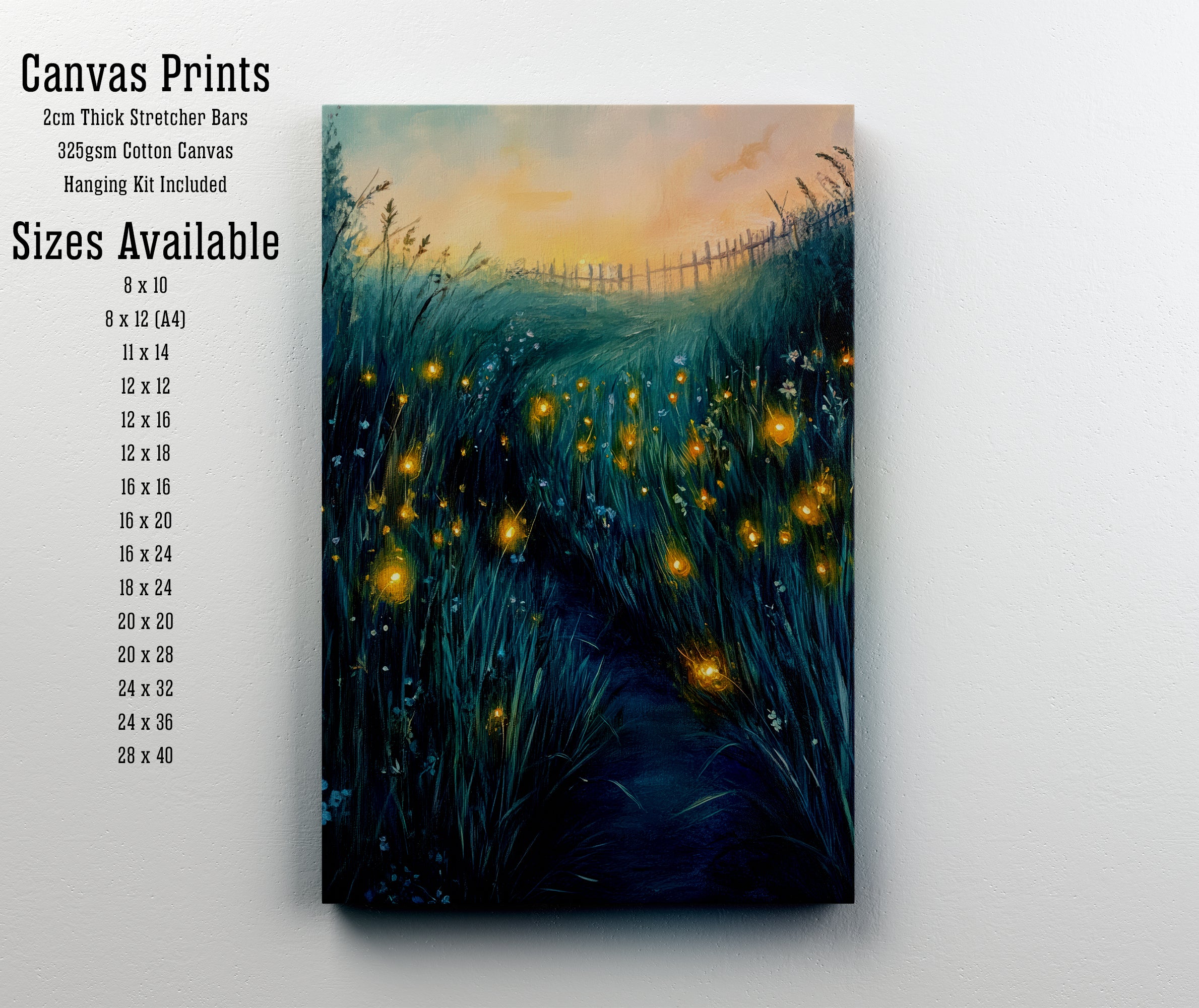 Firefly Meadow Twilight Art Print