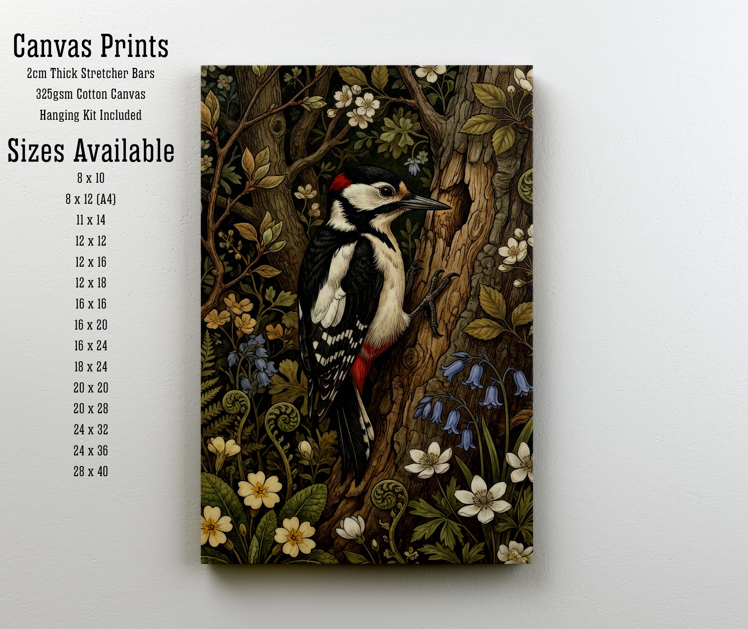 Woodpecker Botanical Art Print