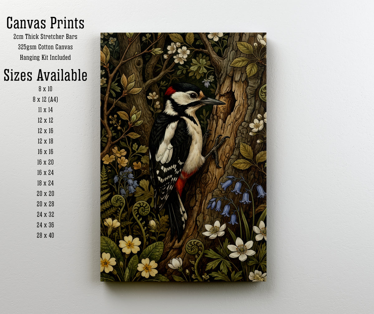 Woodpecker Botanical Art Print