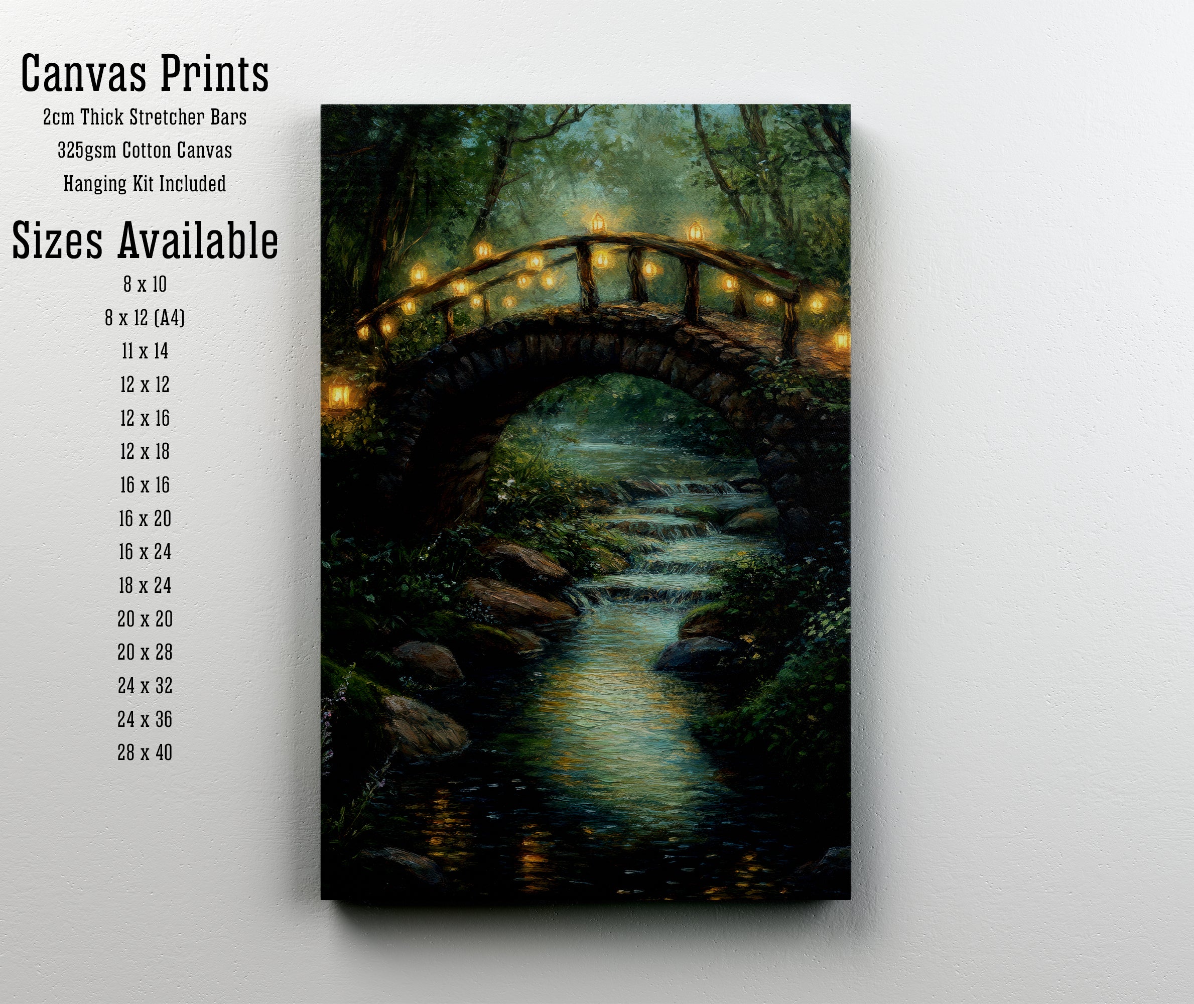 Enchanted Woodland Bridge Art Print