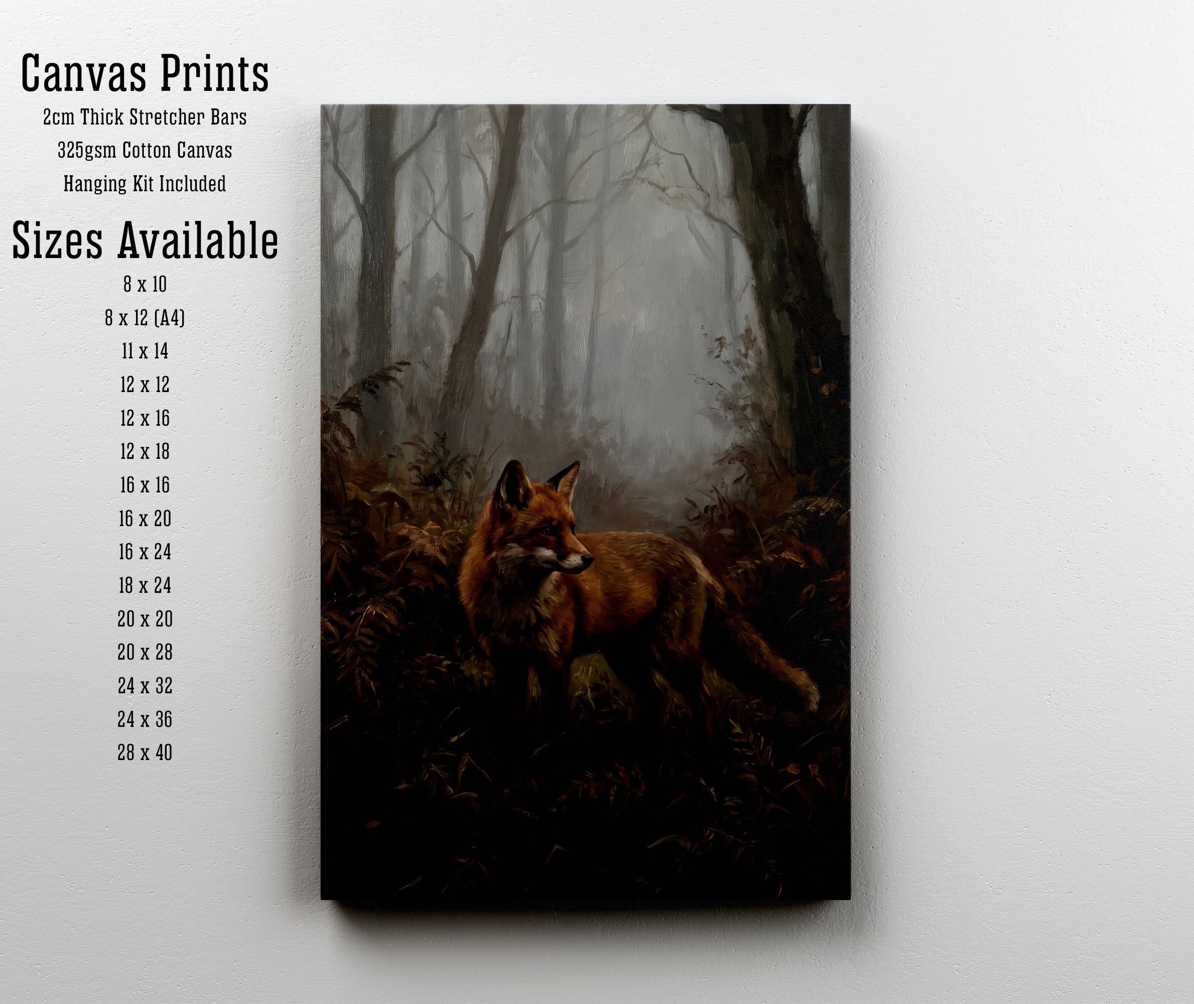Misty Woodland Fox Art Print