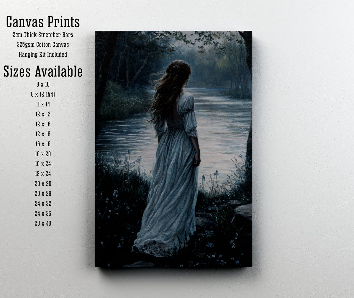 Woman by the River Art Print