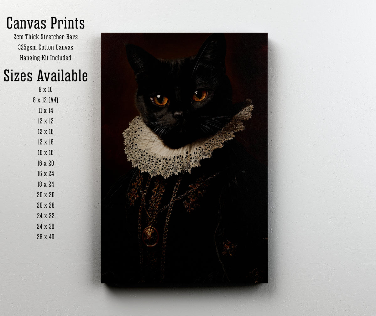 Black Cat Gothic Portrait Art Print