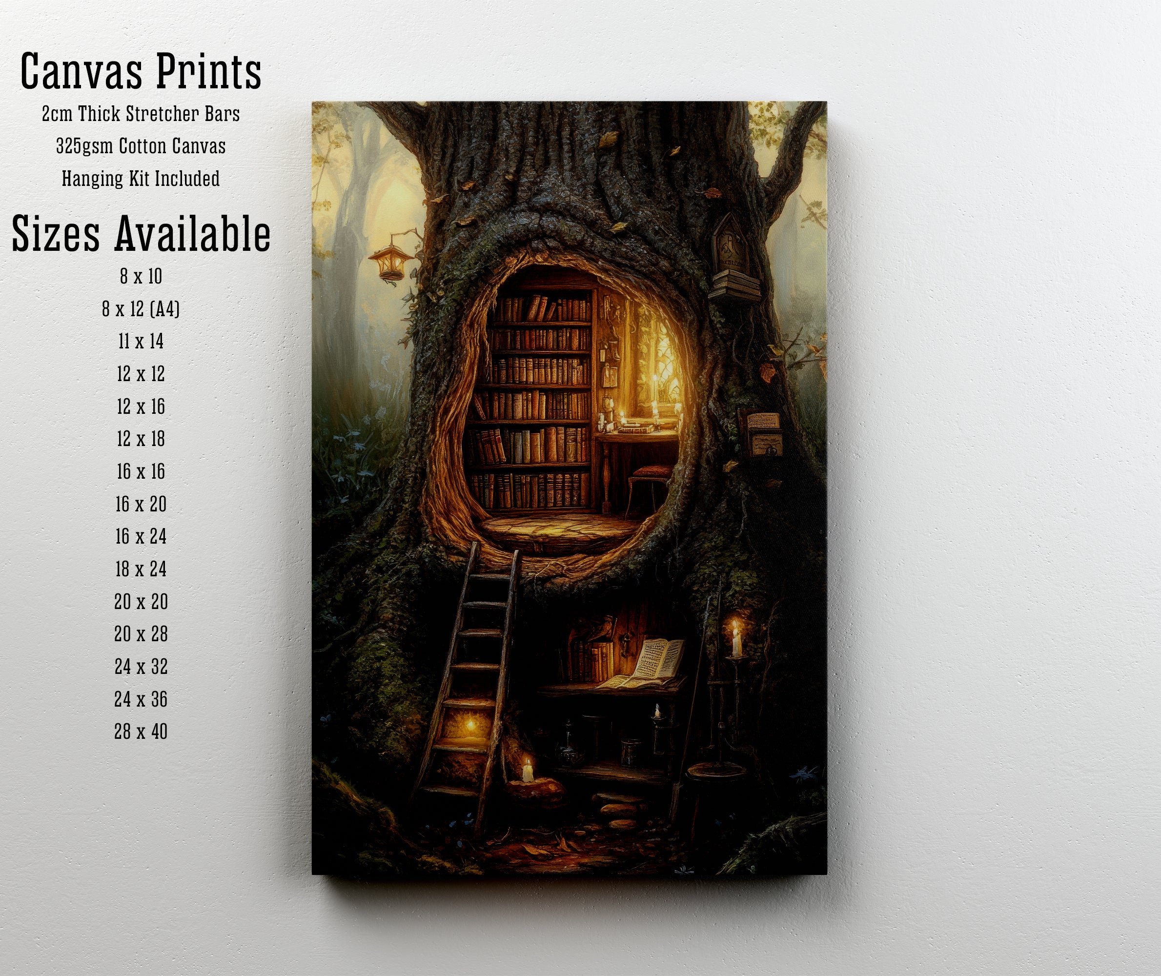 Enchanted Tree Library Art Print