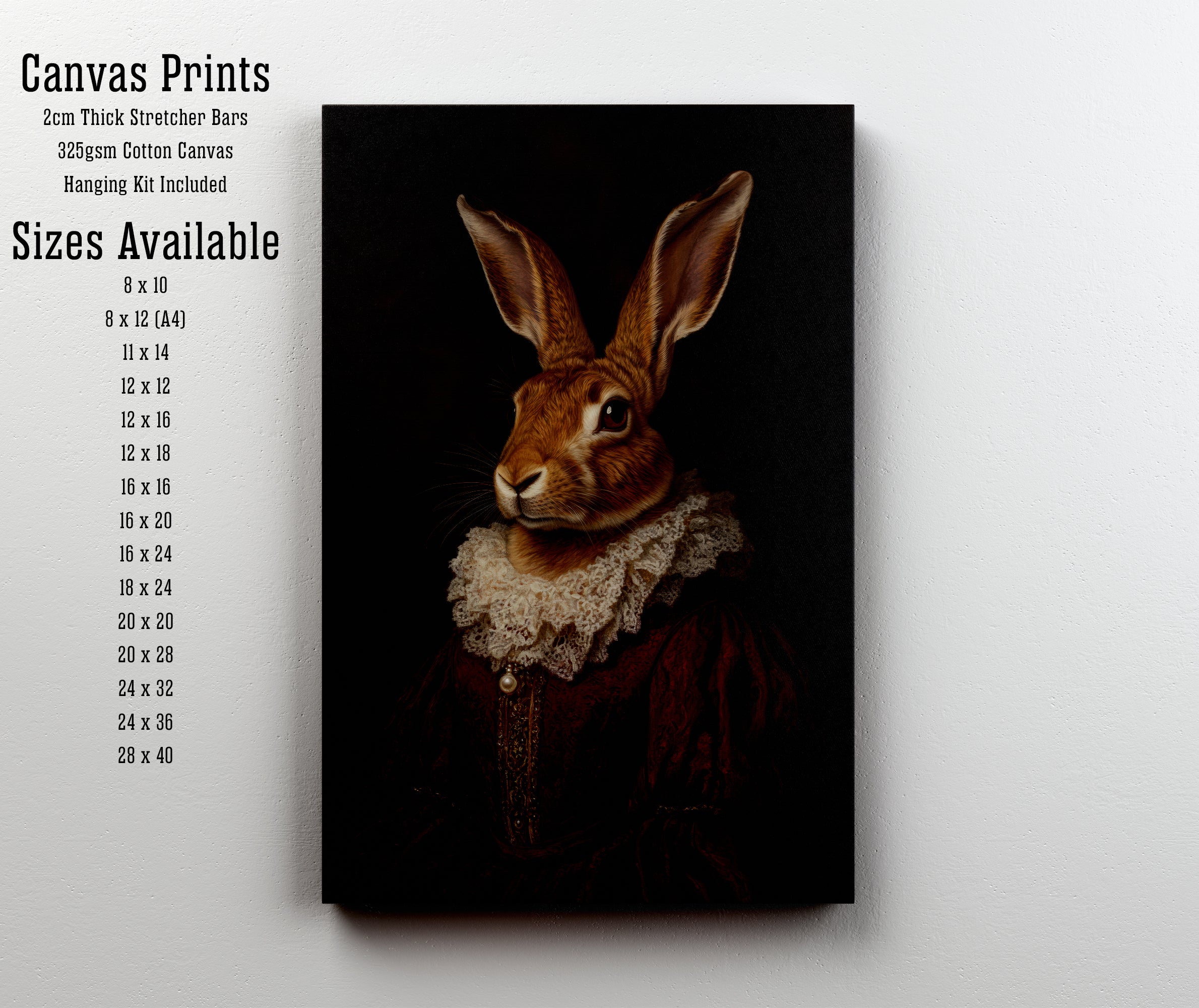 Aristocratic Rabbit Dark Academia Art Print